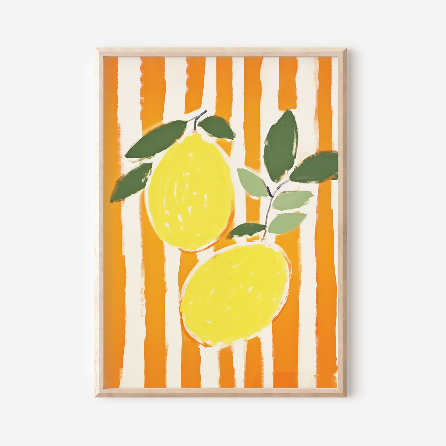 Orange Stripe Lemons | Art Print