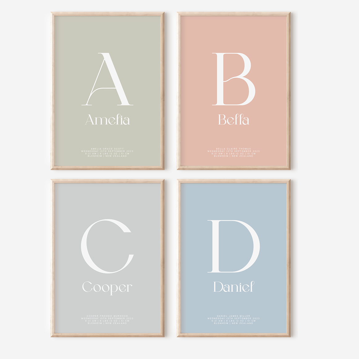 Modern Birth Detail Keepsake Print