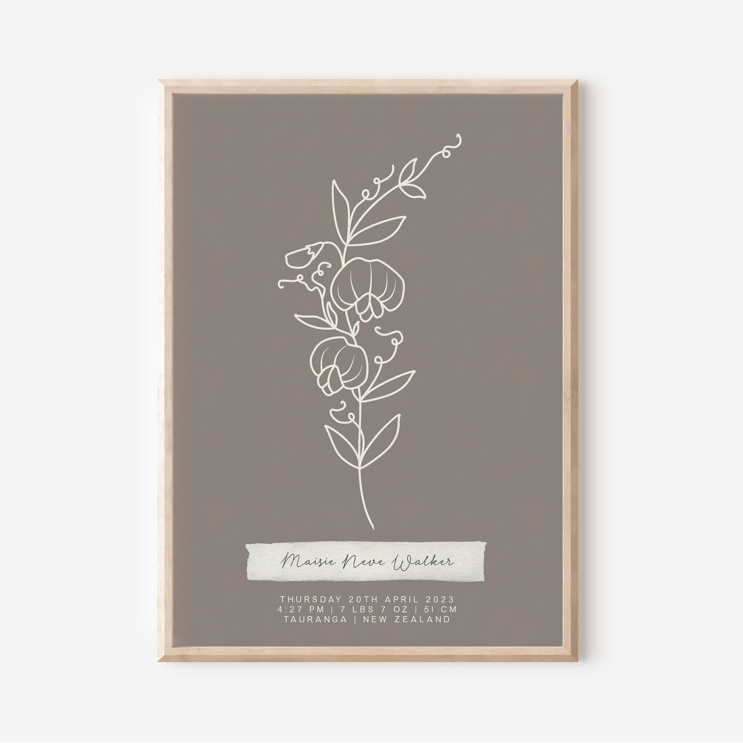 APRIL Sweet Pea - Botanical Birth Month Keepsake Print