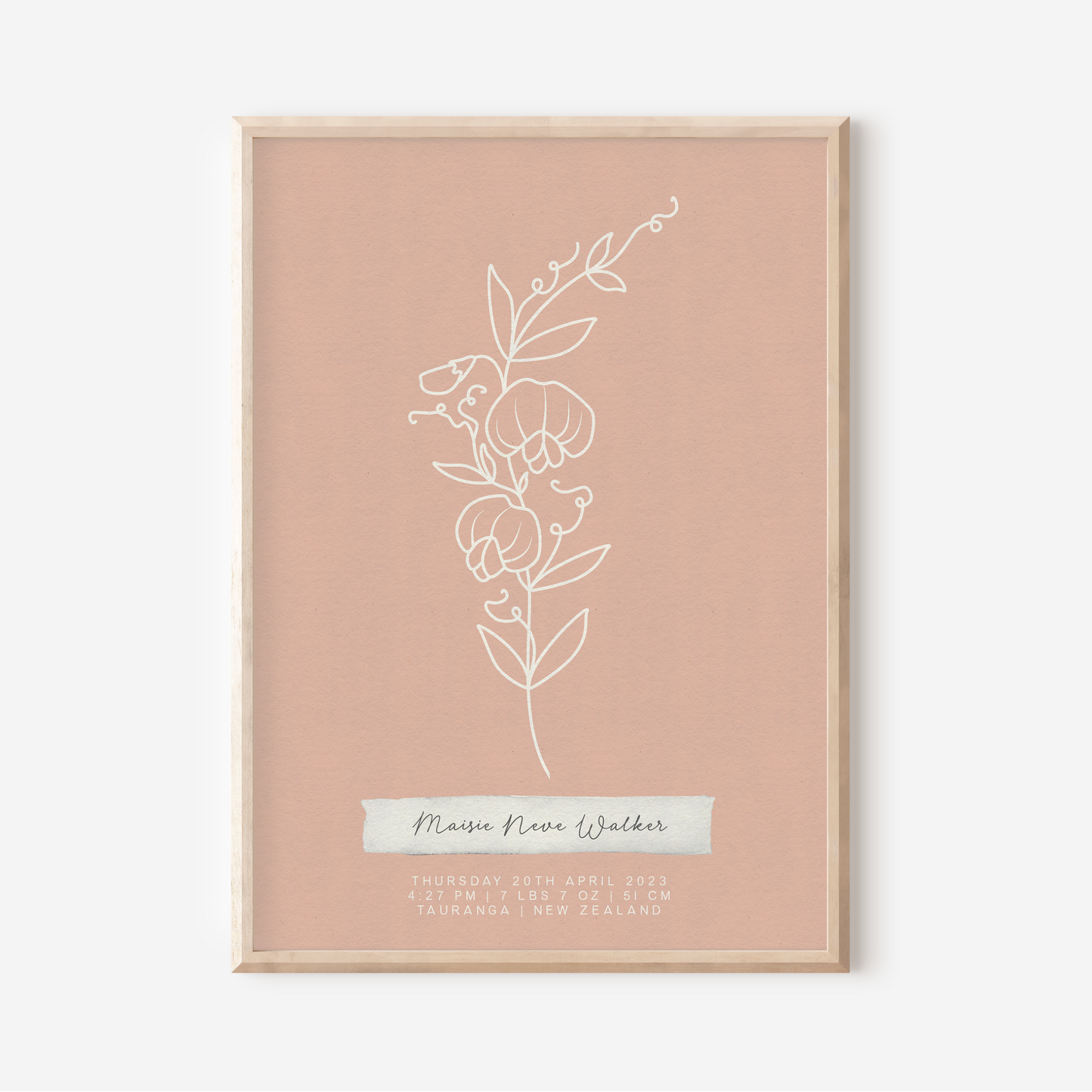 APRIL Sweet Pea - Botanical Birth Month Keepsake Print