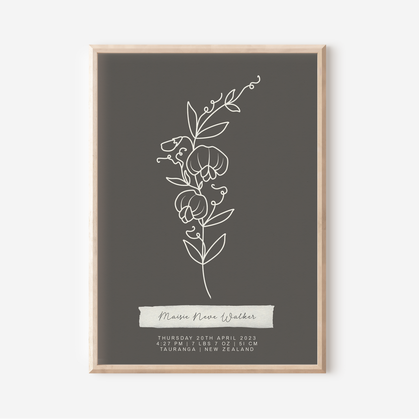 APRIL Sweet Pea - Botanical Birth Month Keepsake Print