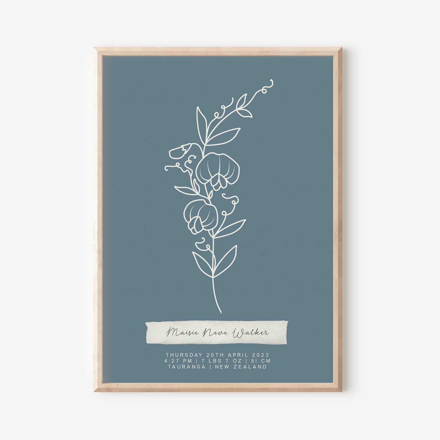 APRIL Sweet Pea - Botanical Birth Month Keepsake Print