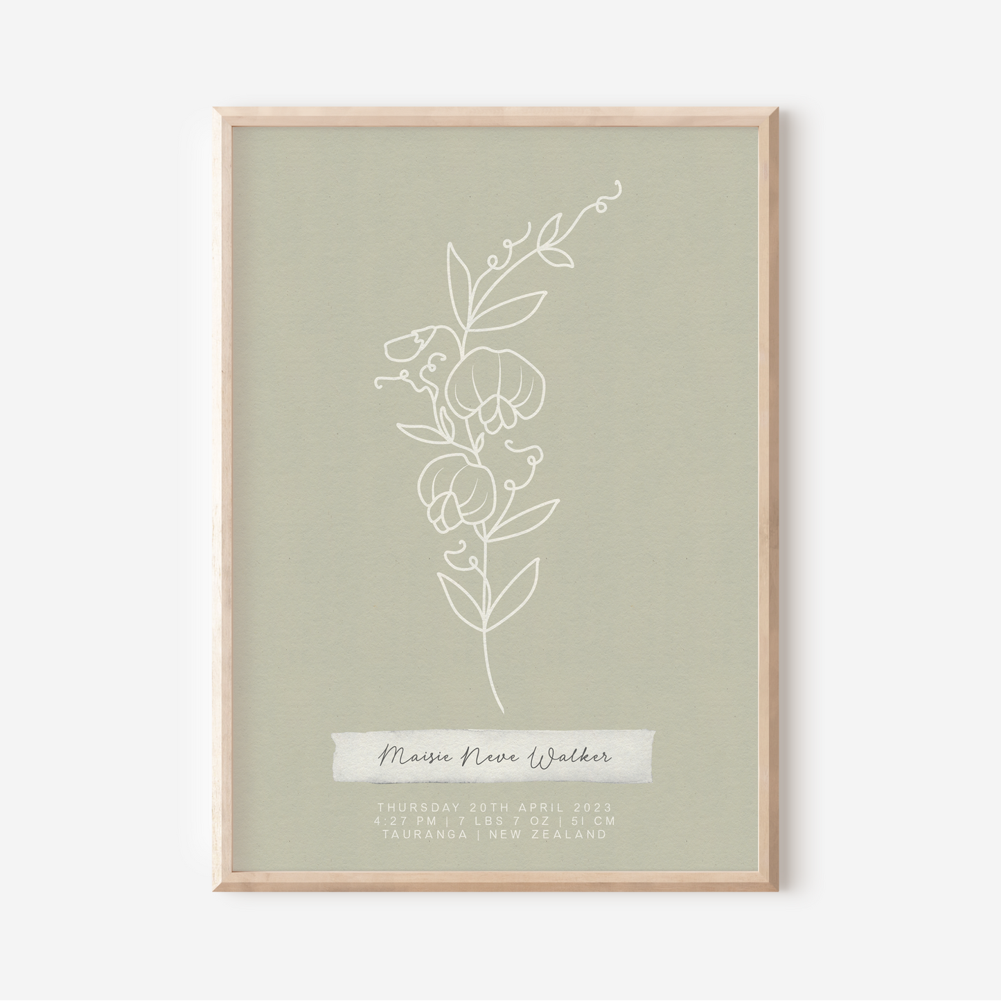 APRIL Sweet Pea - Botanical Birth Month Keepsake Print