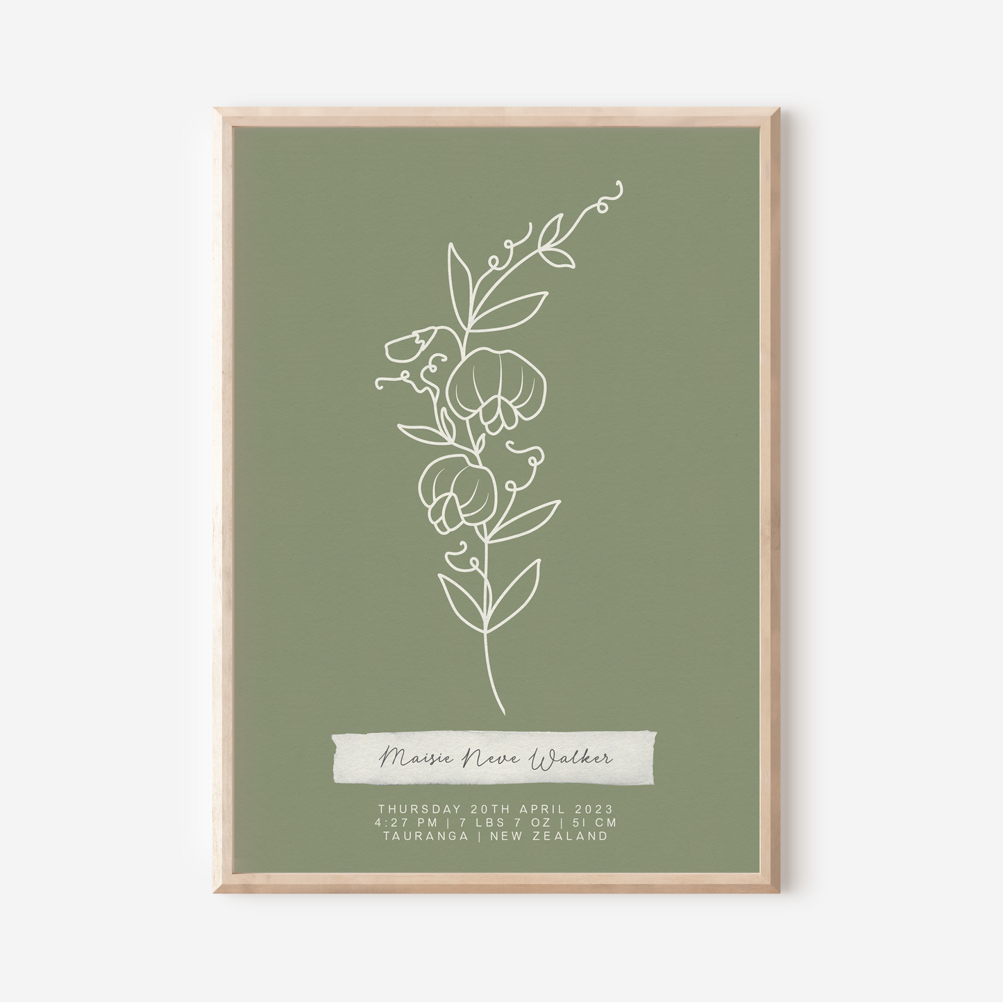 APRIL Sweet Pea - Botanical Birth Month Keepsake Print