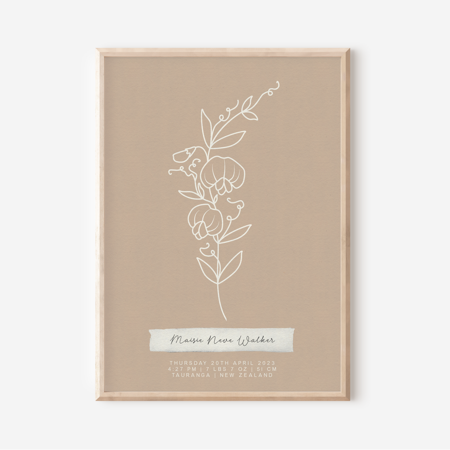 APRIL Sweet Pea - Botanical Birth Month Keepsake Print