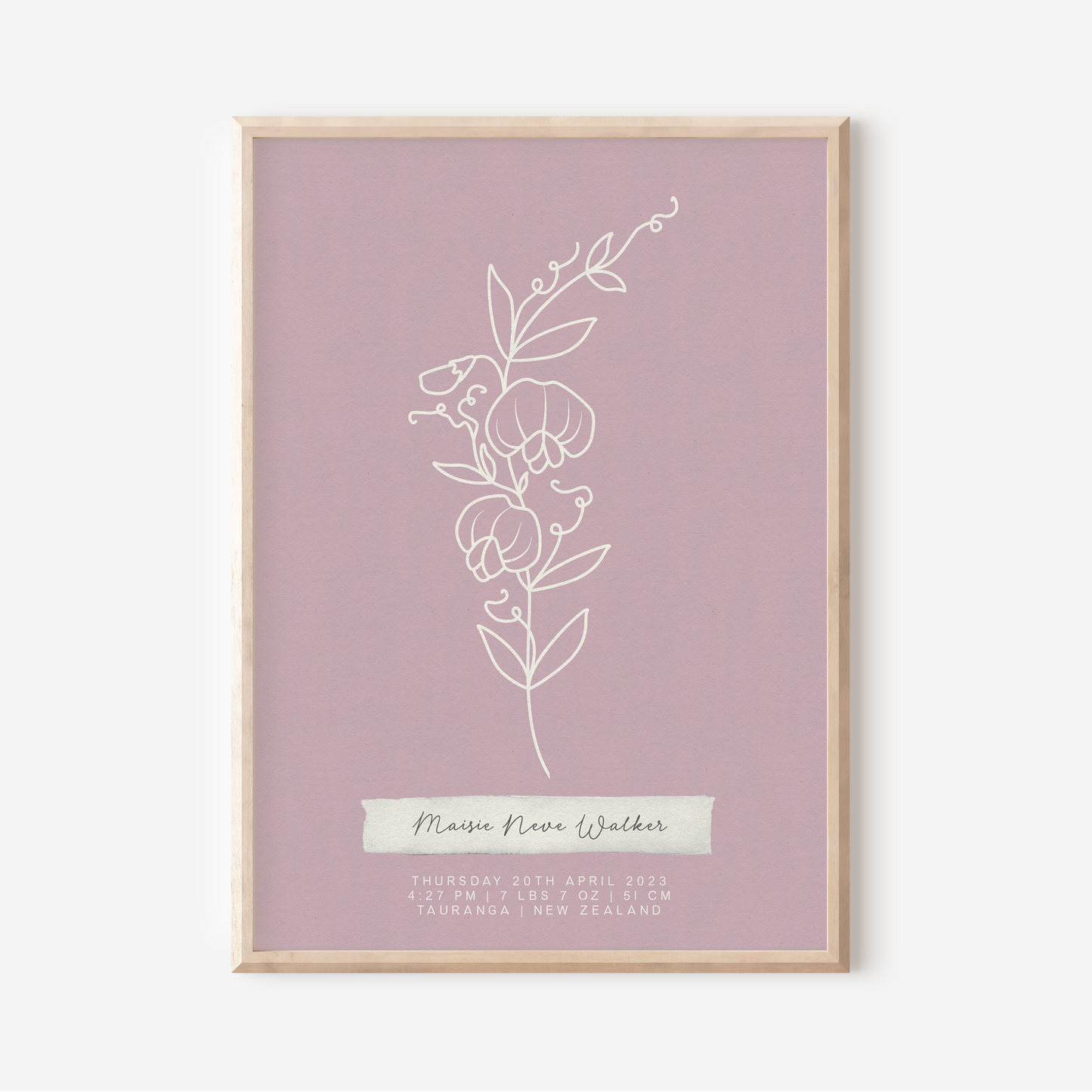 APRIL Sweet Pea - Botanical Birth Month Keepsake Print