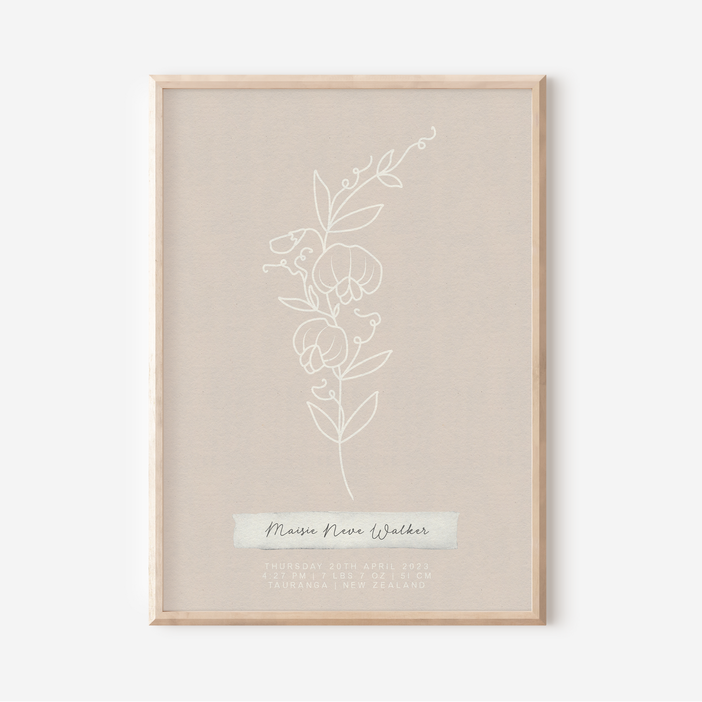 APRIL Sweet Pea - Botanical Birth Month Keepsake Print