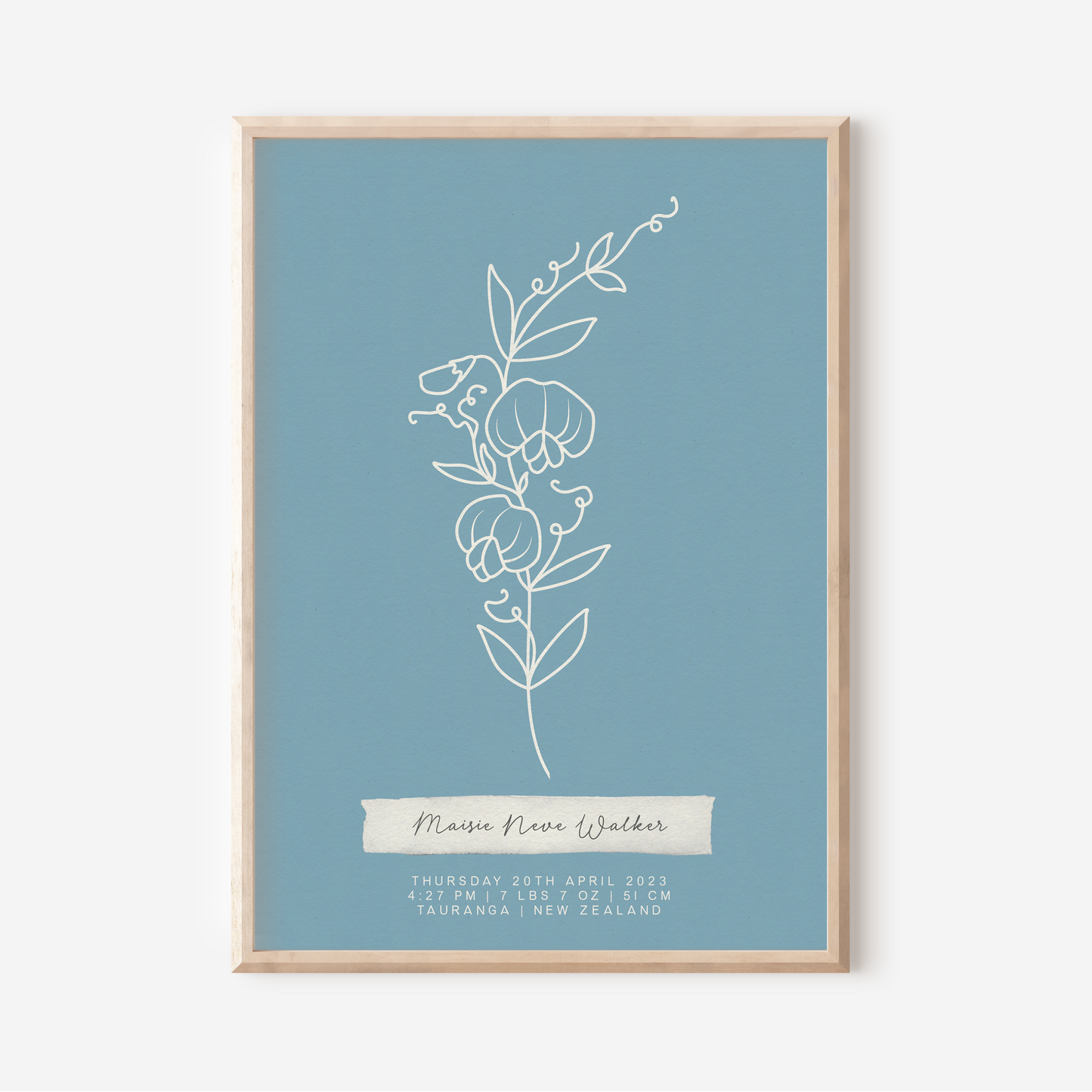 APRIL Sweet Pea - Botanical Birth Month Keepsake Print