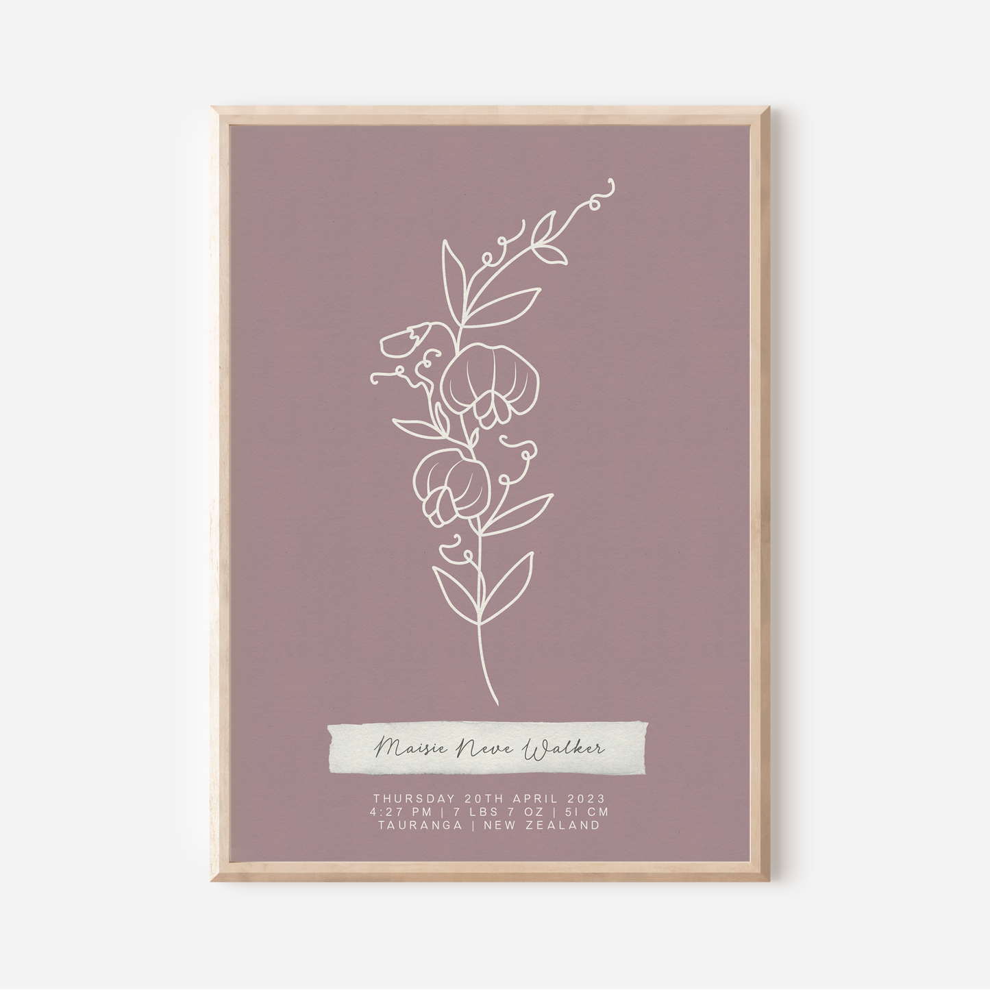 APRIL Sweet Pea - Botanical Birth Month Keepsake Print