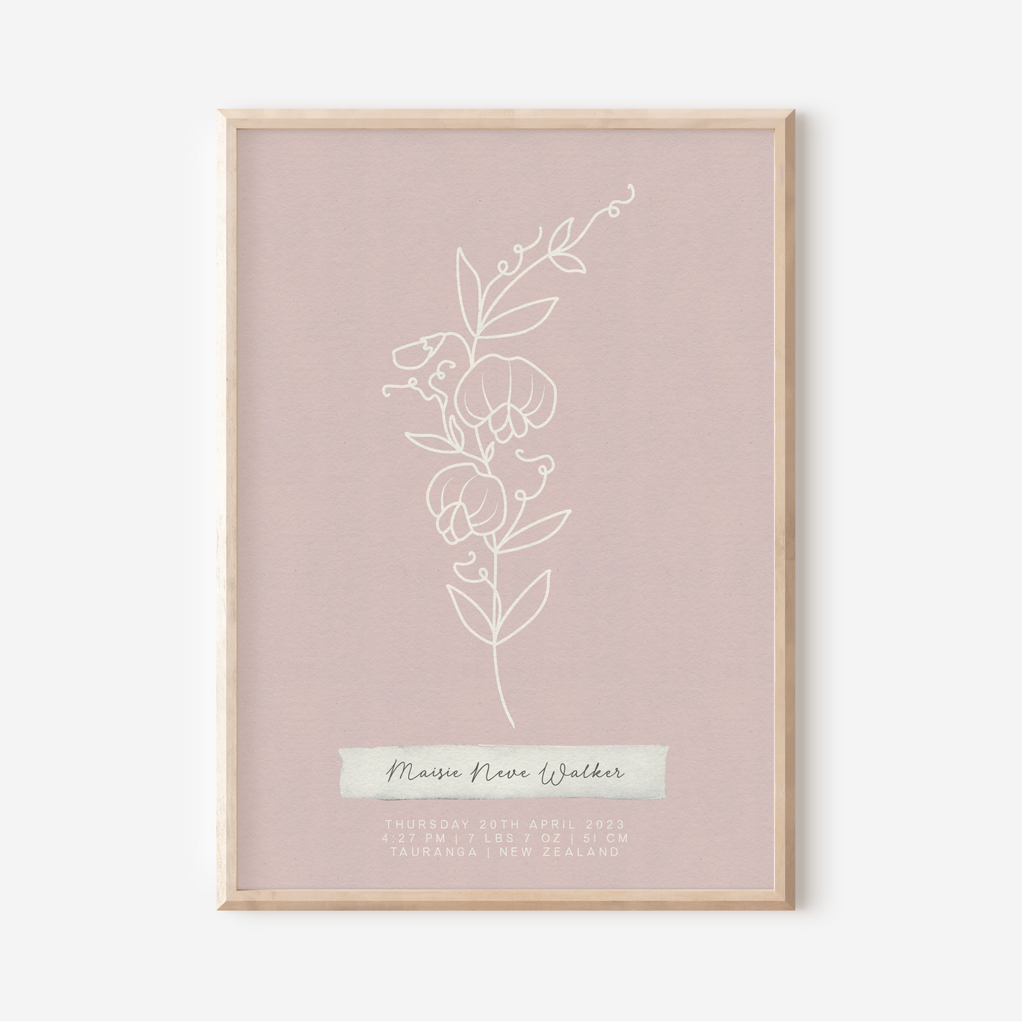 APRIL Sweet Pea - Botanical Birth Month Keepsake Print