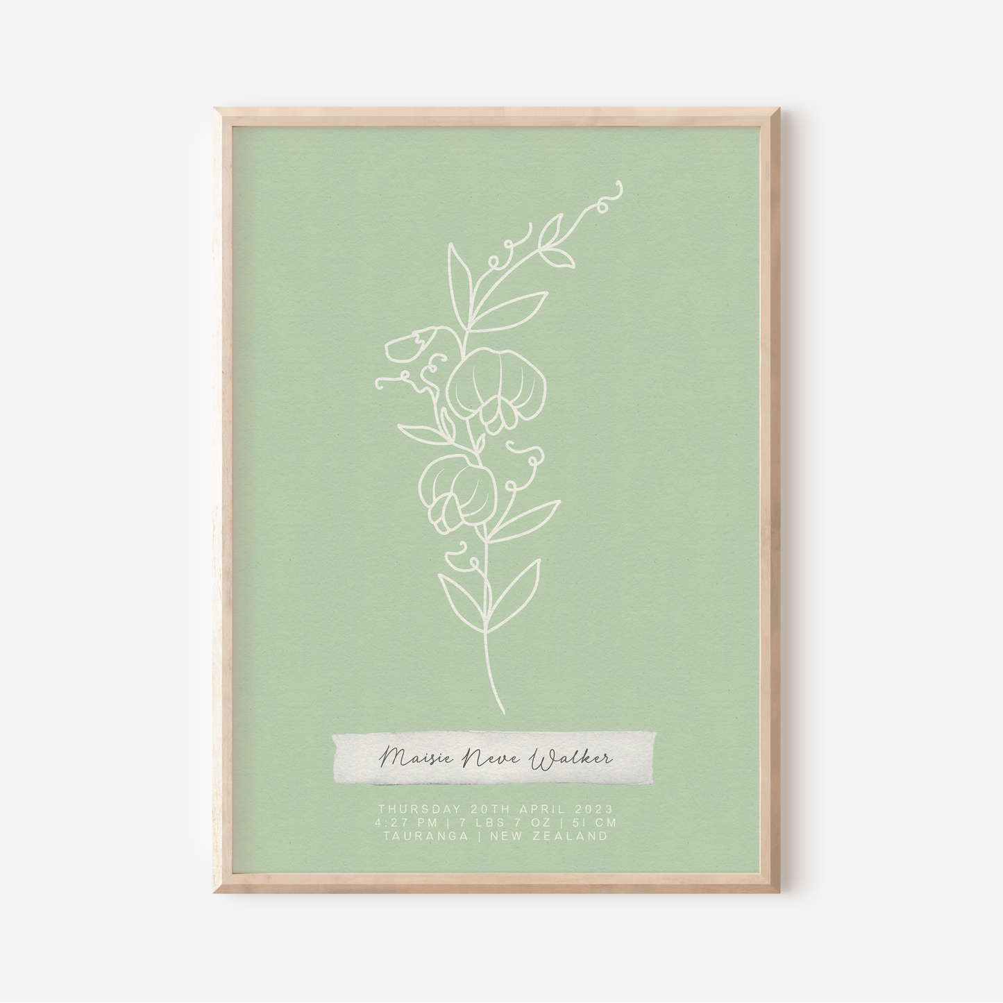 APRIL Sweet Pea - Botanical Birth Month Keepsake Print