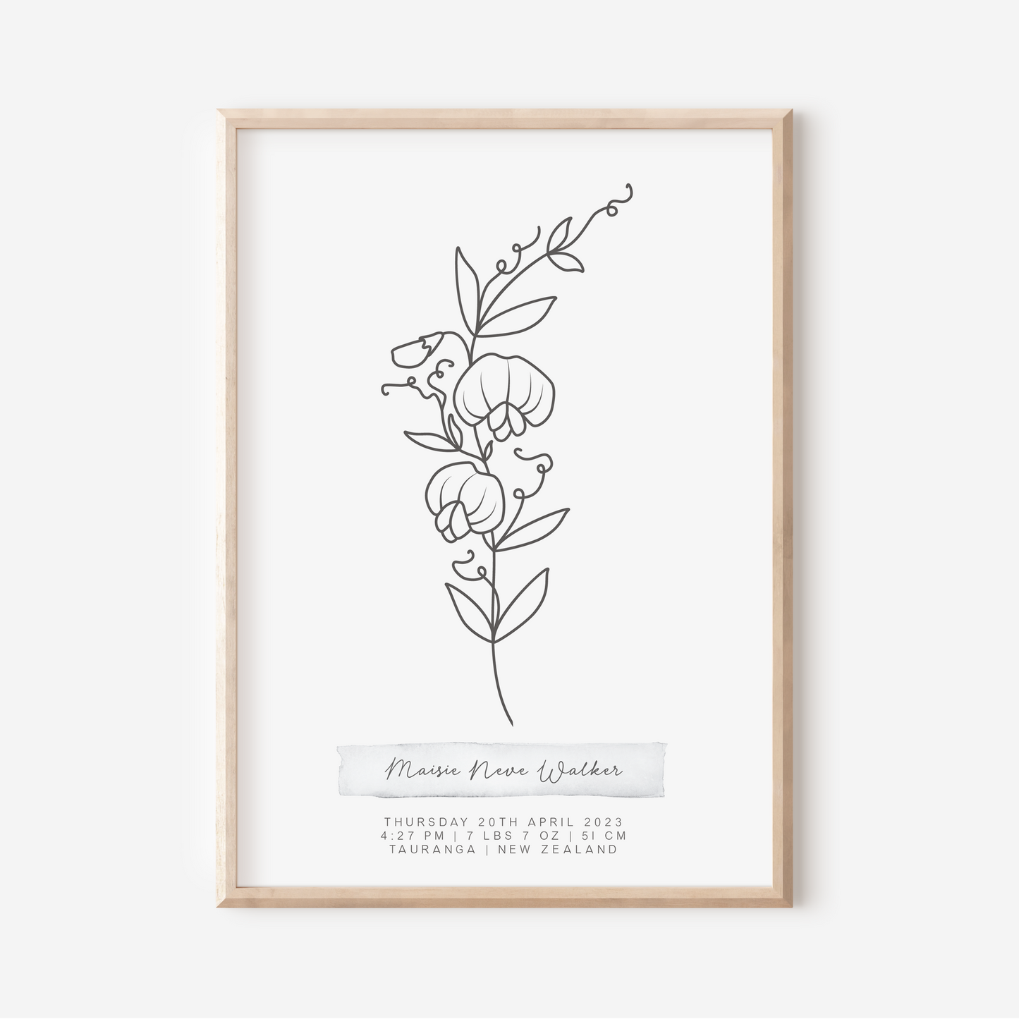 APRIL Sweet Pea - Botanical Birth Month Keepsake Print
