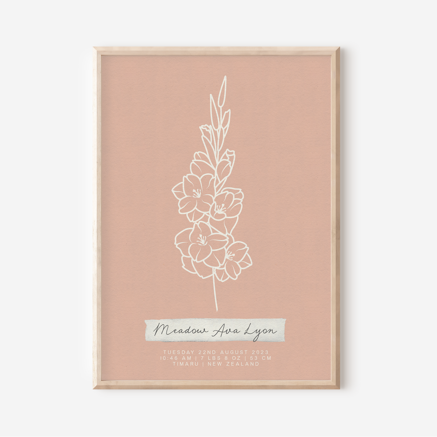 AUGUST Gladiolus - Botanical Birth Month Keepsake Print