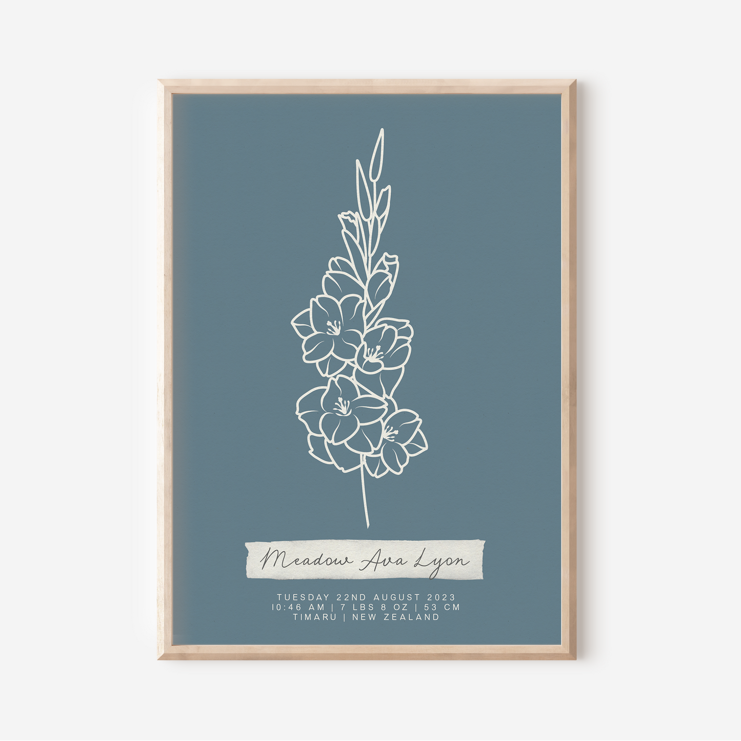 AUGUST Gladiolus - Botanical Birth Month Keepsake Print