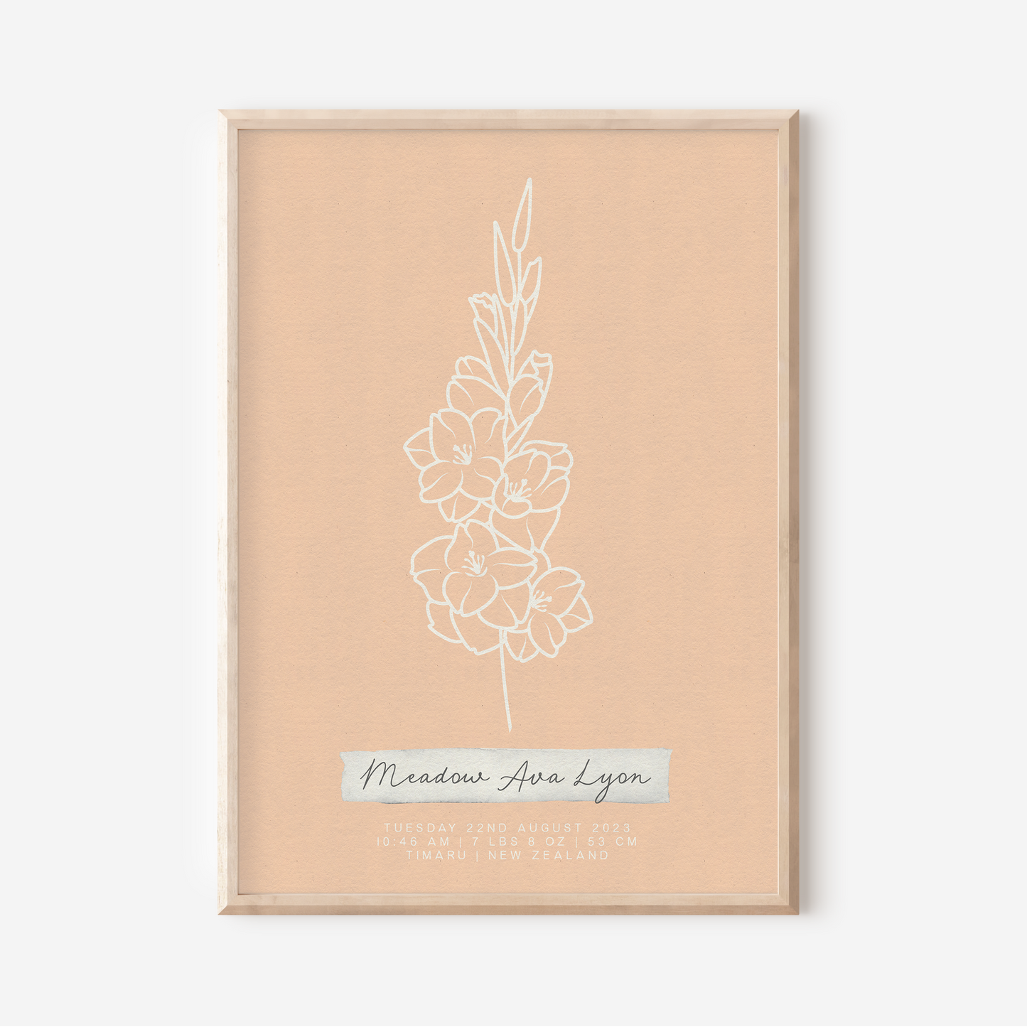 AUGUST Gladiolus - Botanical Birth Month Keepsake Print