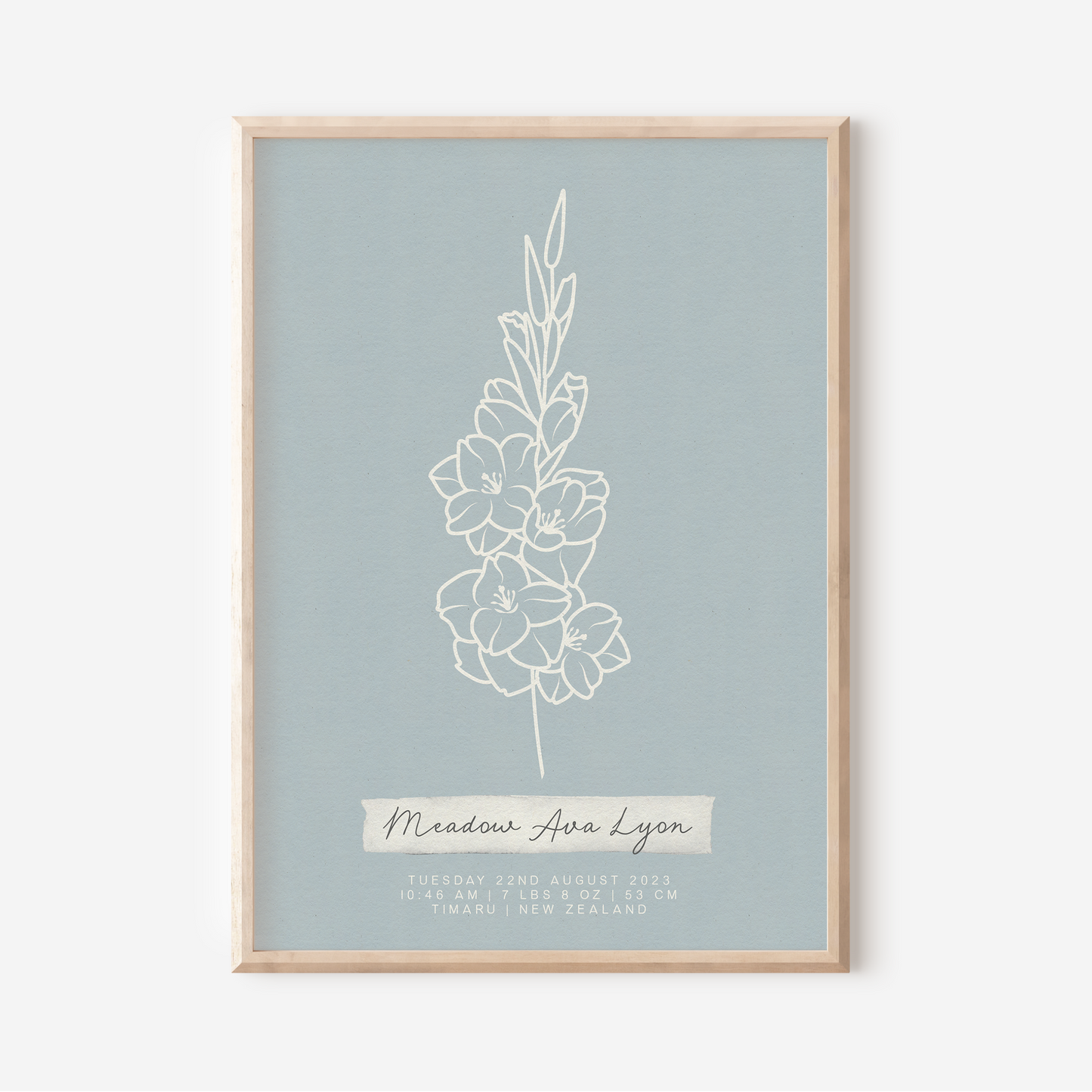 AUGUST Gladiolus - Botanical Birth Month Keepsake Print