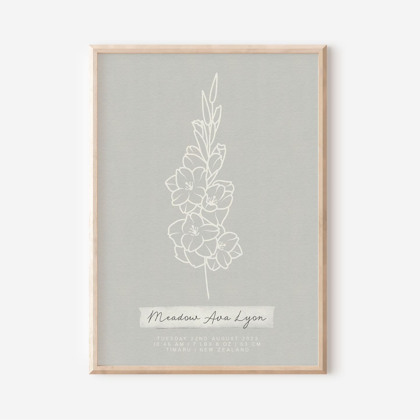 AUGUST Gladiolus - Botanical Birth Month Keepsake Print
