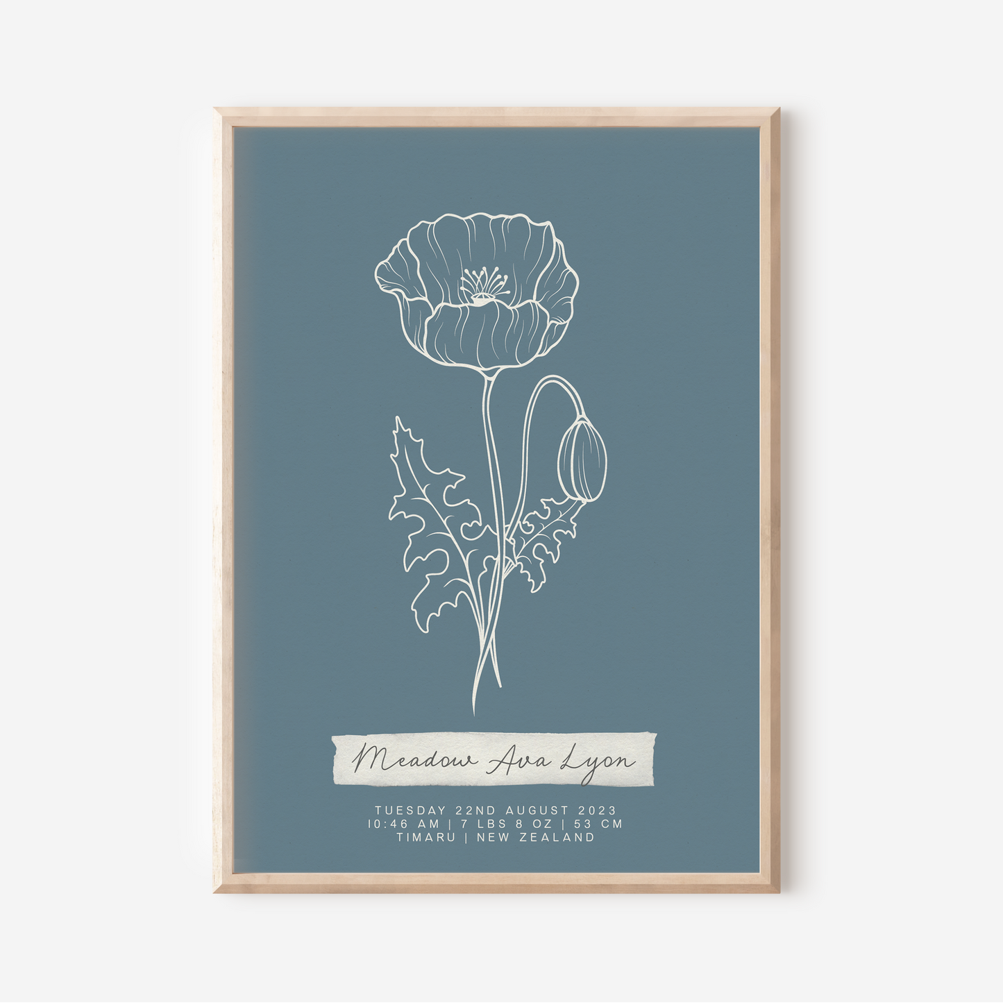 AUGUST Poppy - Botanical Birth Month Keepsake Print
