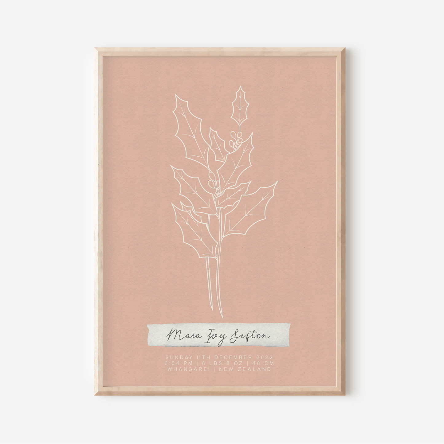 DECEMBER Holly - Botanical Birth Month Keepsake Print