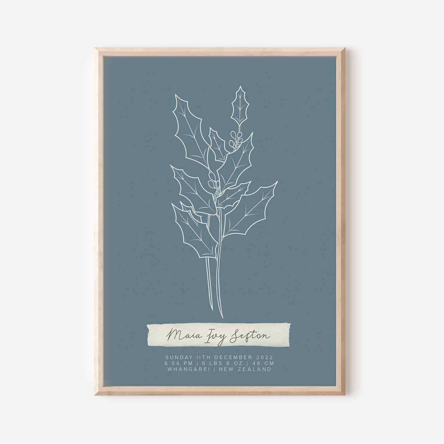 DECEMBER Holly - Botanical Birth Month Keepsake Print