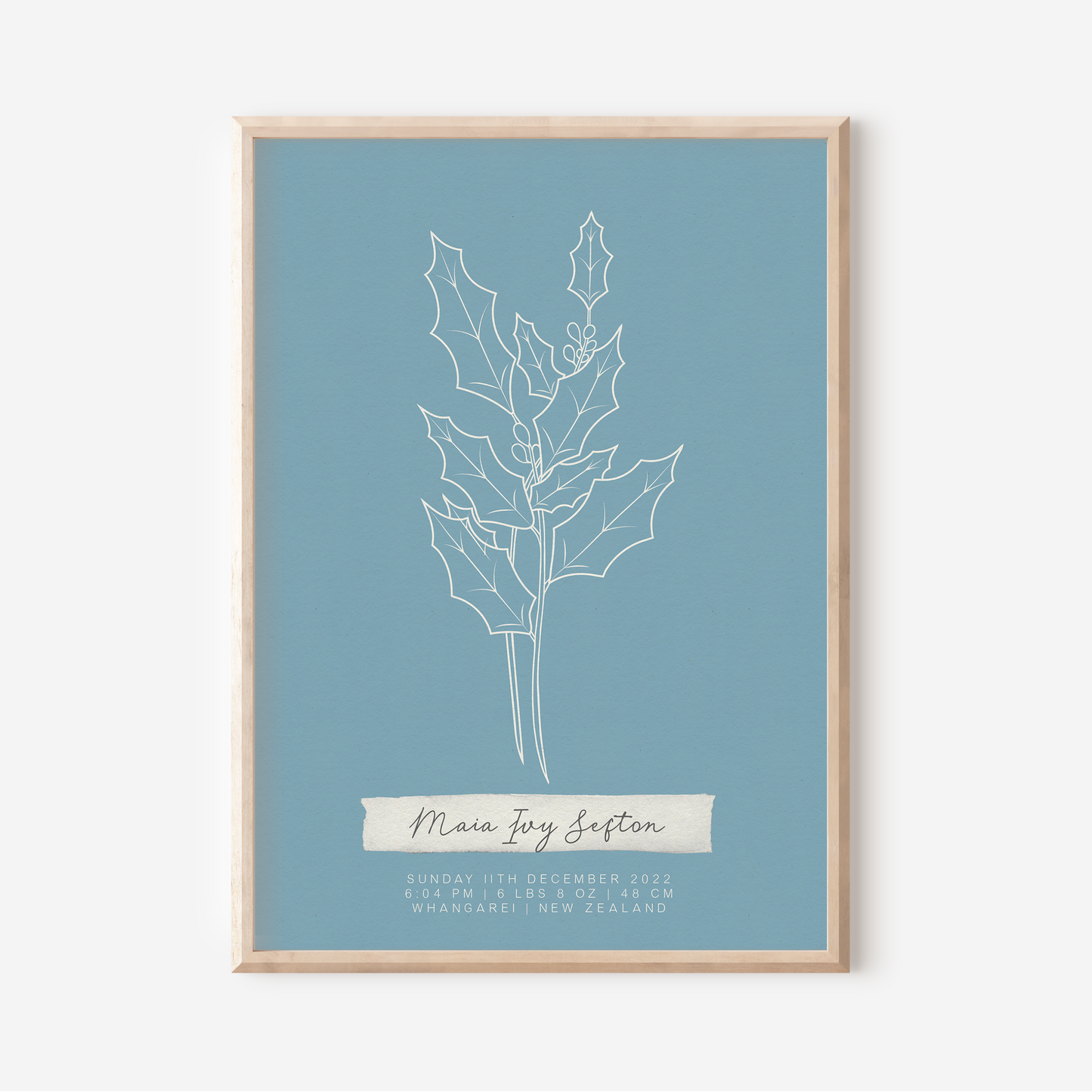 DECEMBER Holly - Botanical Birth Month Keepsake Print
