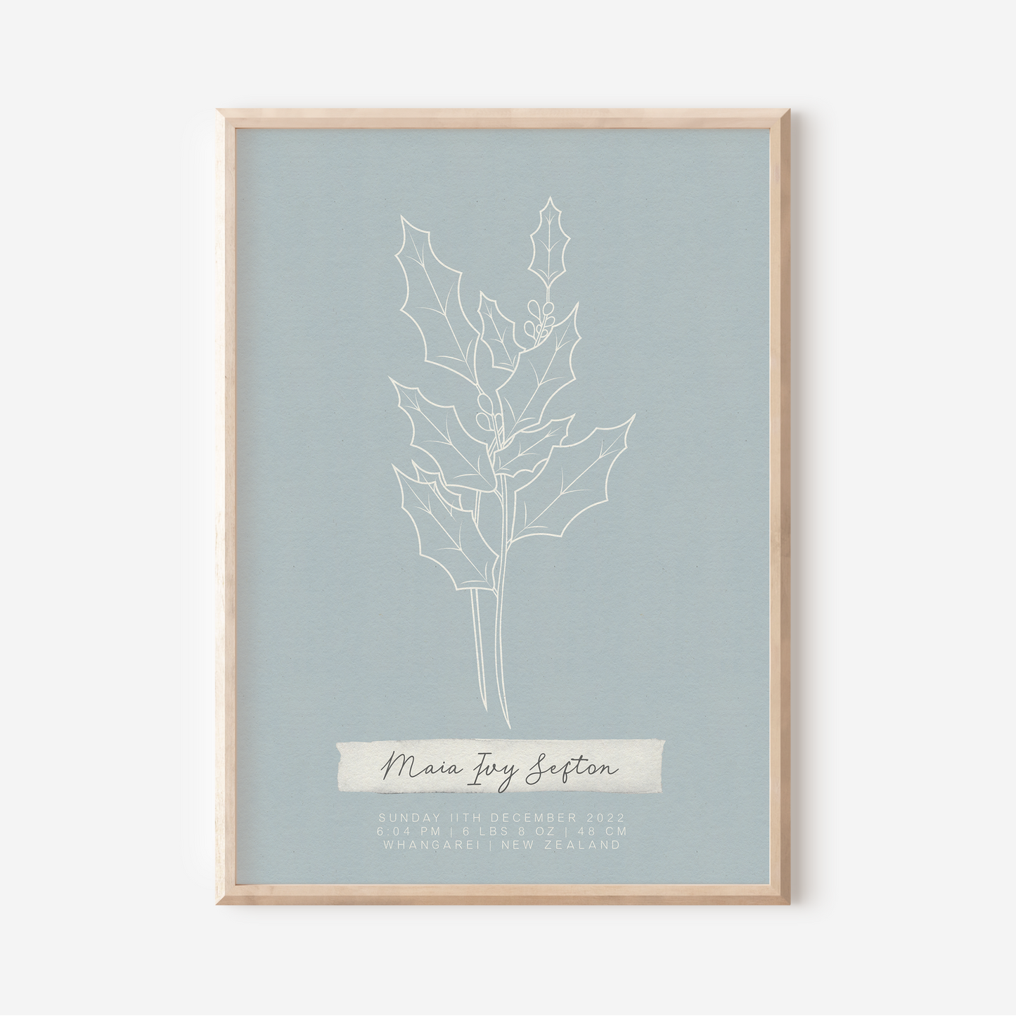 DECEMBER Holly - Botanical Birth Month Keepsake Print