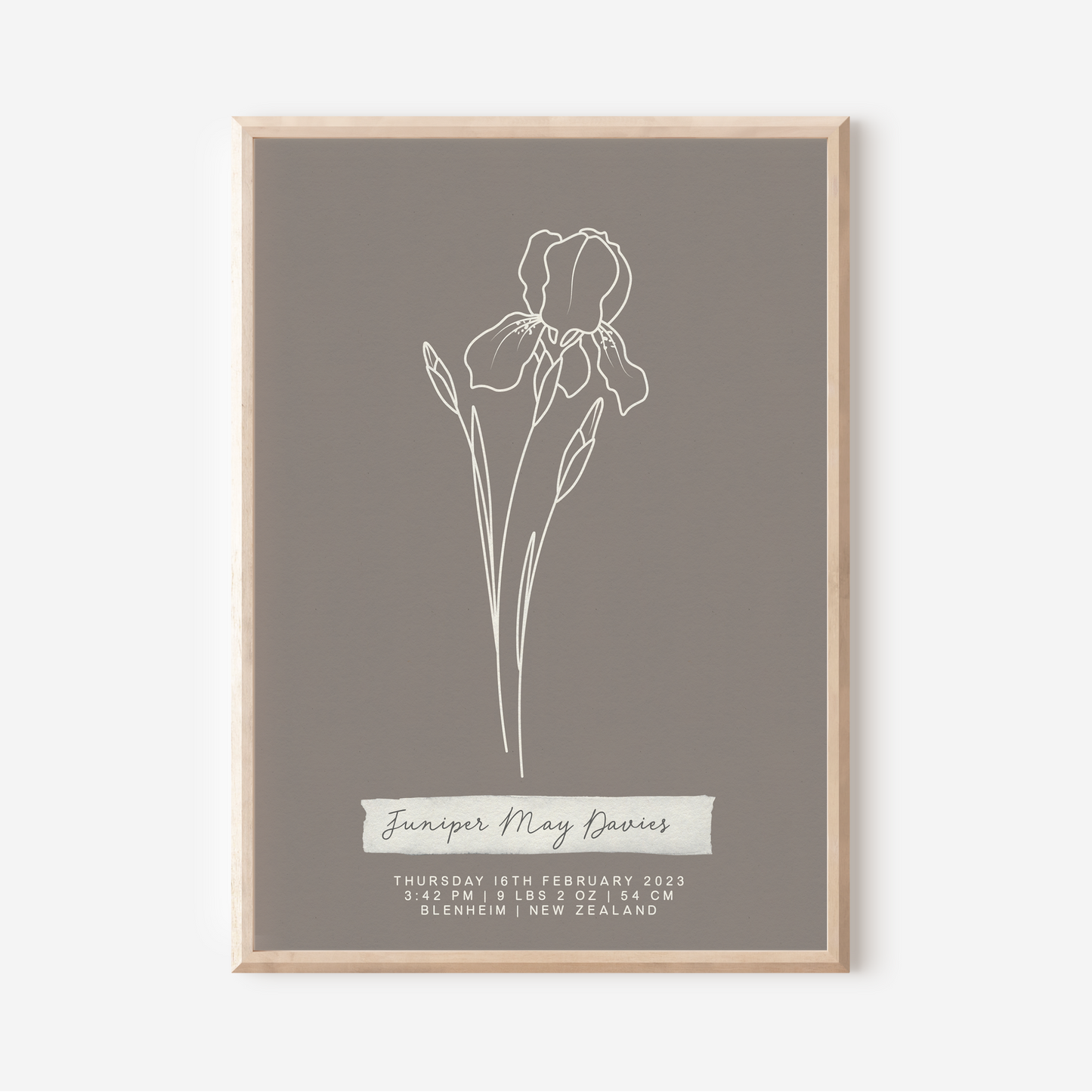FEBRUARY Iris - Botanical Birth Month Keepsake Print