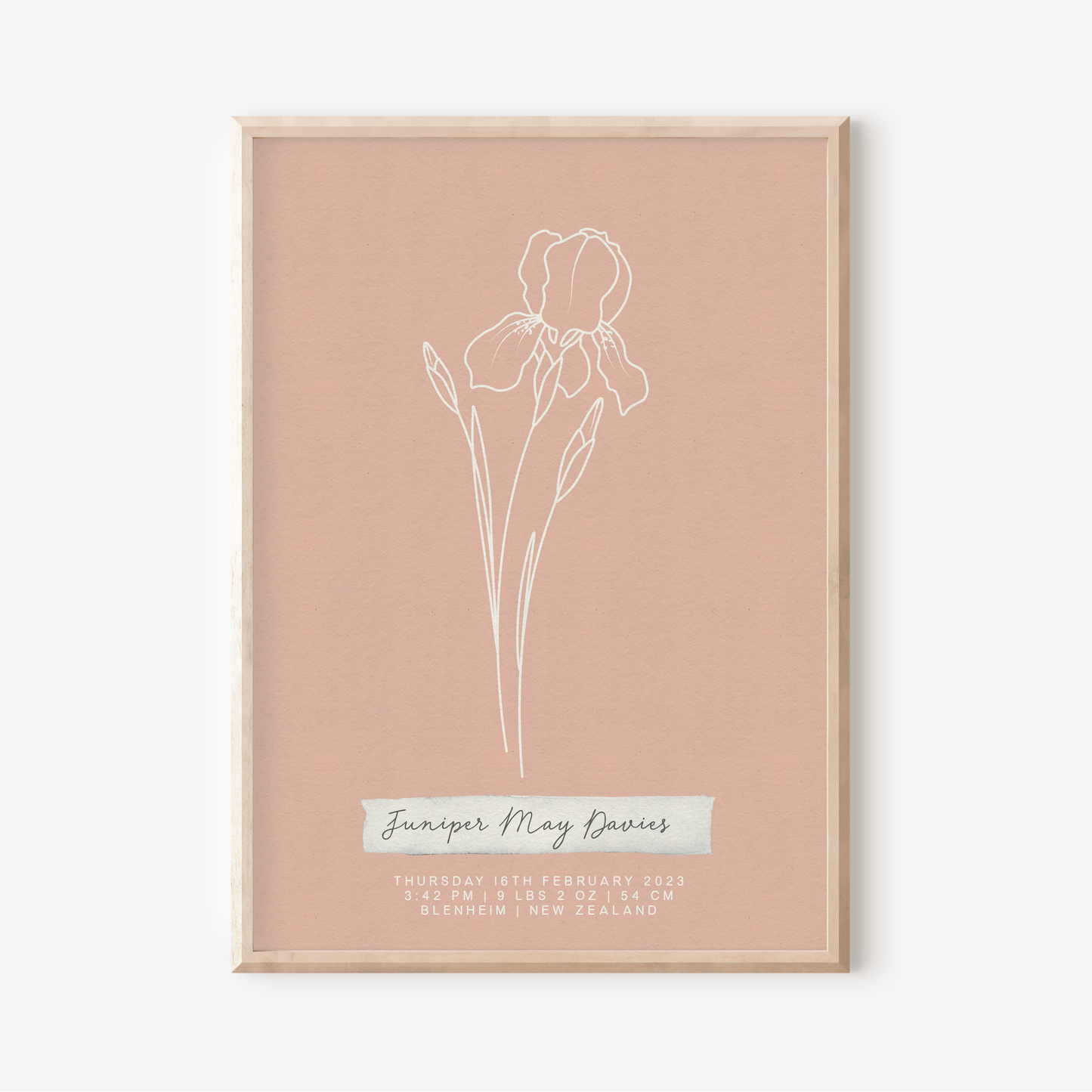 FEBRUARY Iris - Botanical Birth Month Keepsake Print
