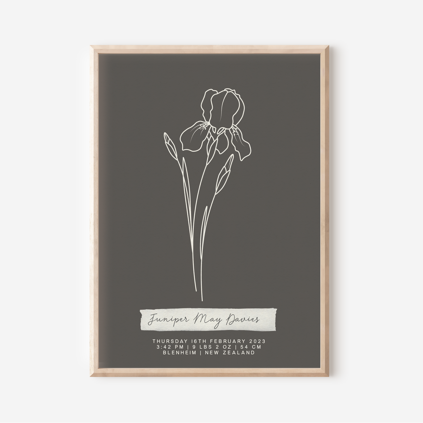 FEBRUARY Iris - Botanical Birth Month Keepsake Print