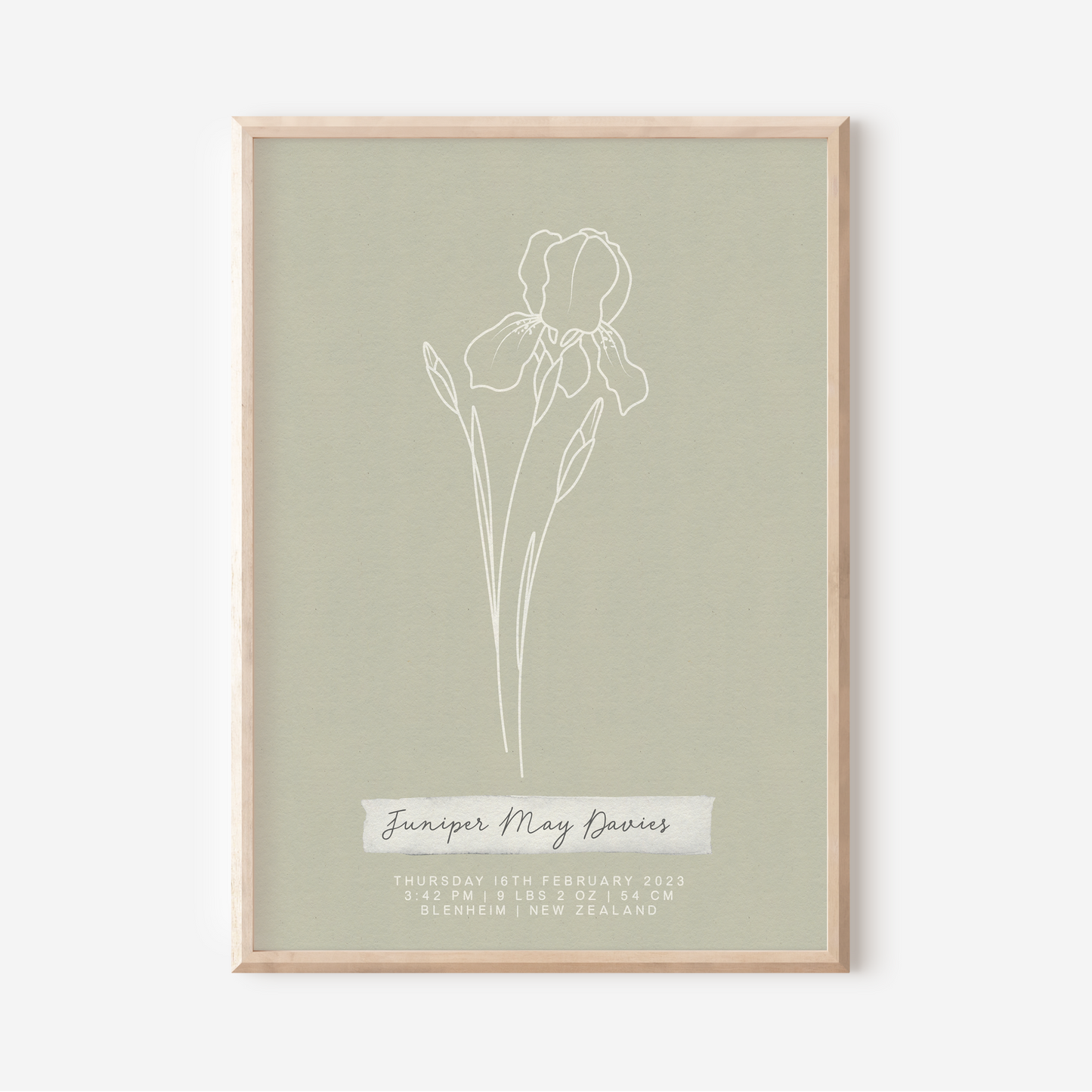 FEBRUARY Iris - Botanical Birth Month Keepsake Print
