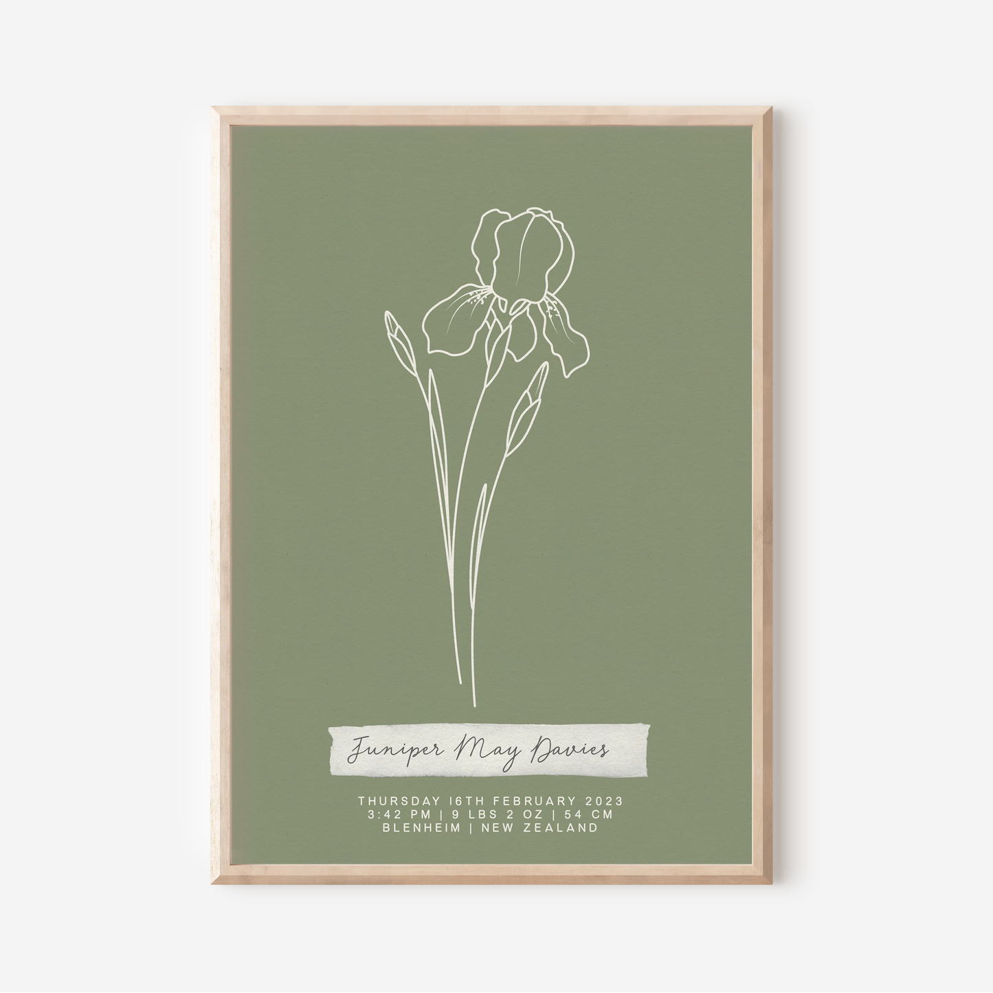 FEBRUARY Iris - Botanical Birth Month Keepsake Print