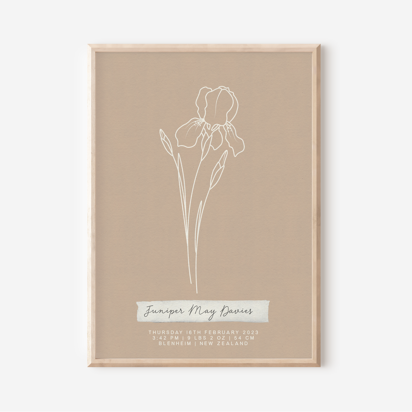 FEBRUARY Iris - Botanical Birth Month Keepsake Print