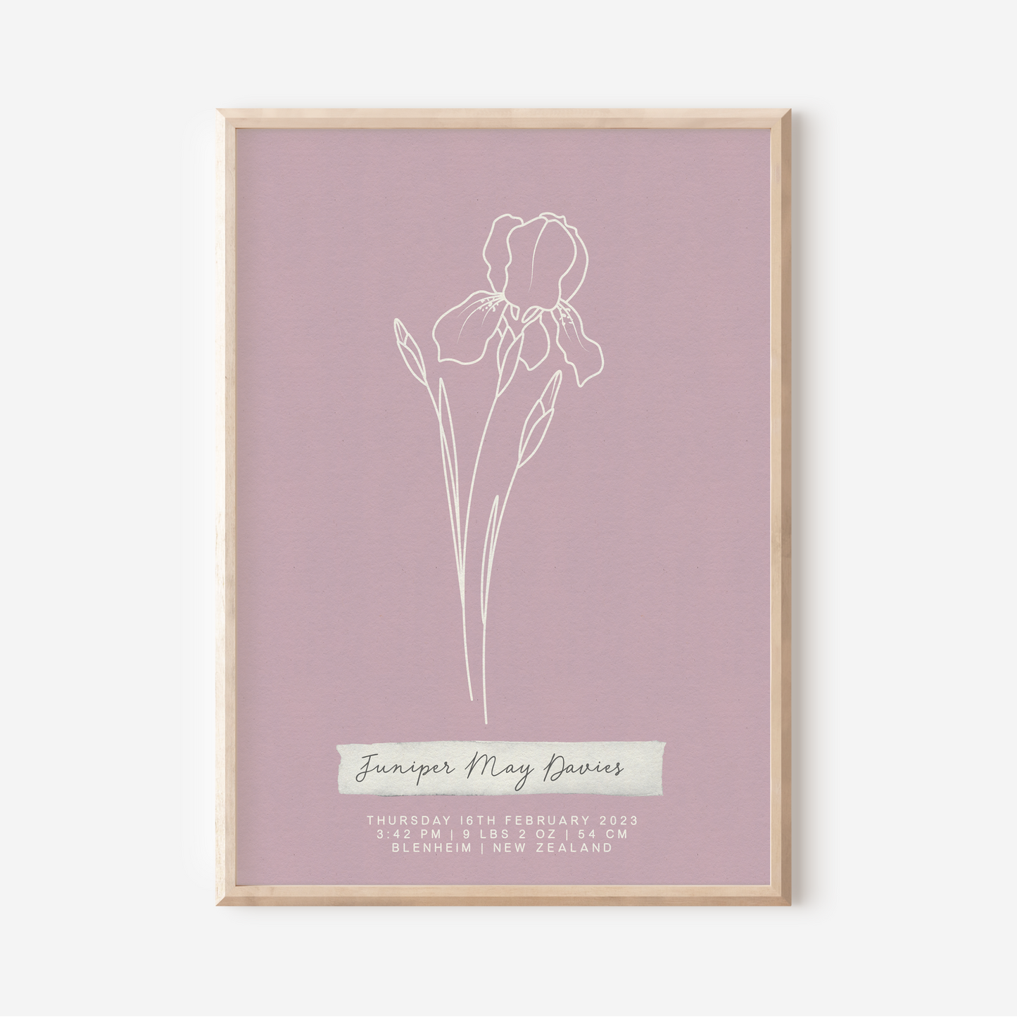 FEBRUARY Iris - Botanical Birth Month Keepsake Print