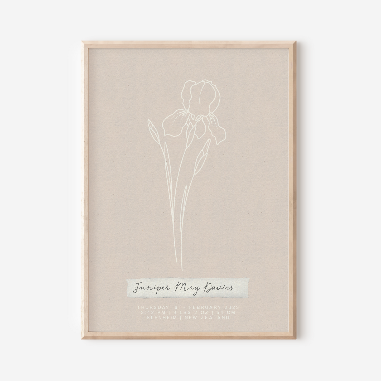 FEBRUARY Iris - Botanical Birth Month Keepsake Print
