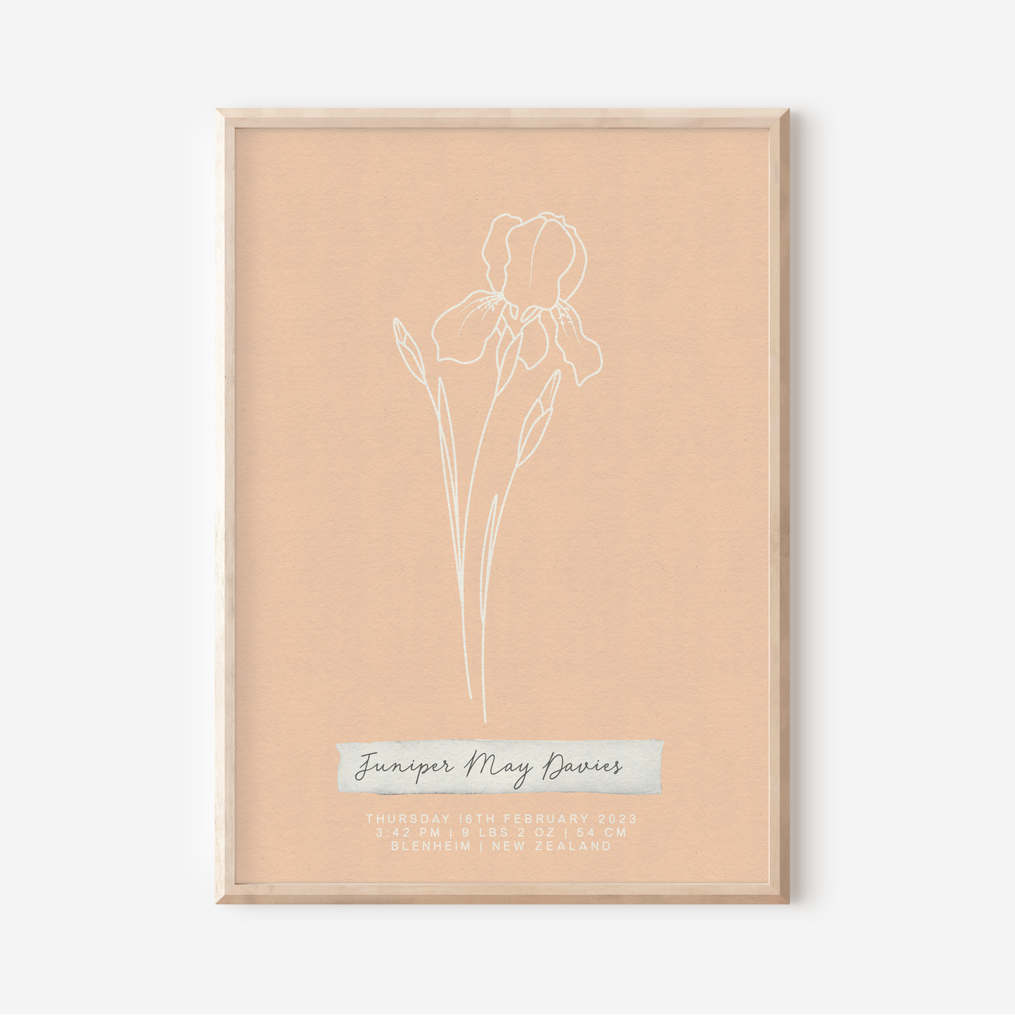 FEBRUARY Iris - Botanical Birth Month Keepsake Print