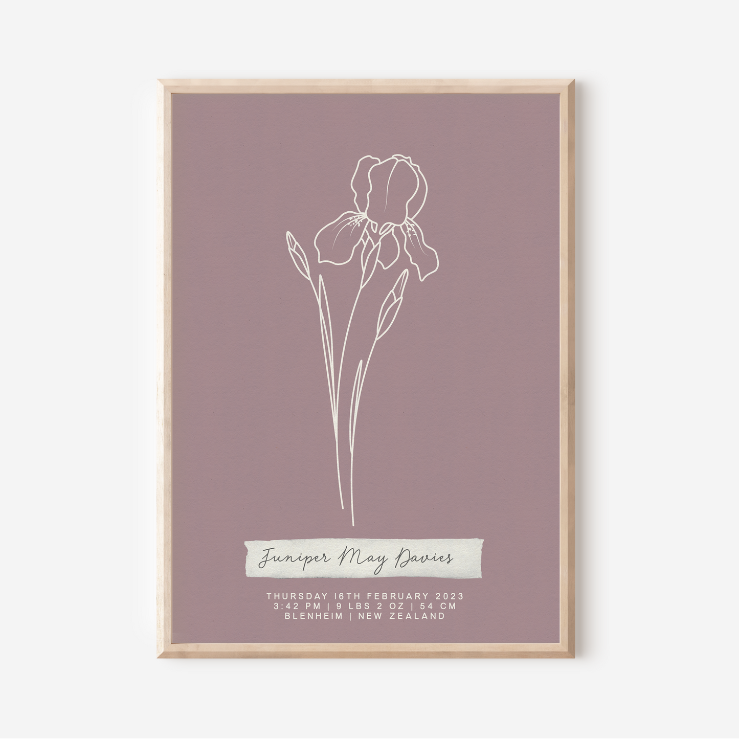 FEBRUARY Iris - Botanical Birth Month Keepsake Print