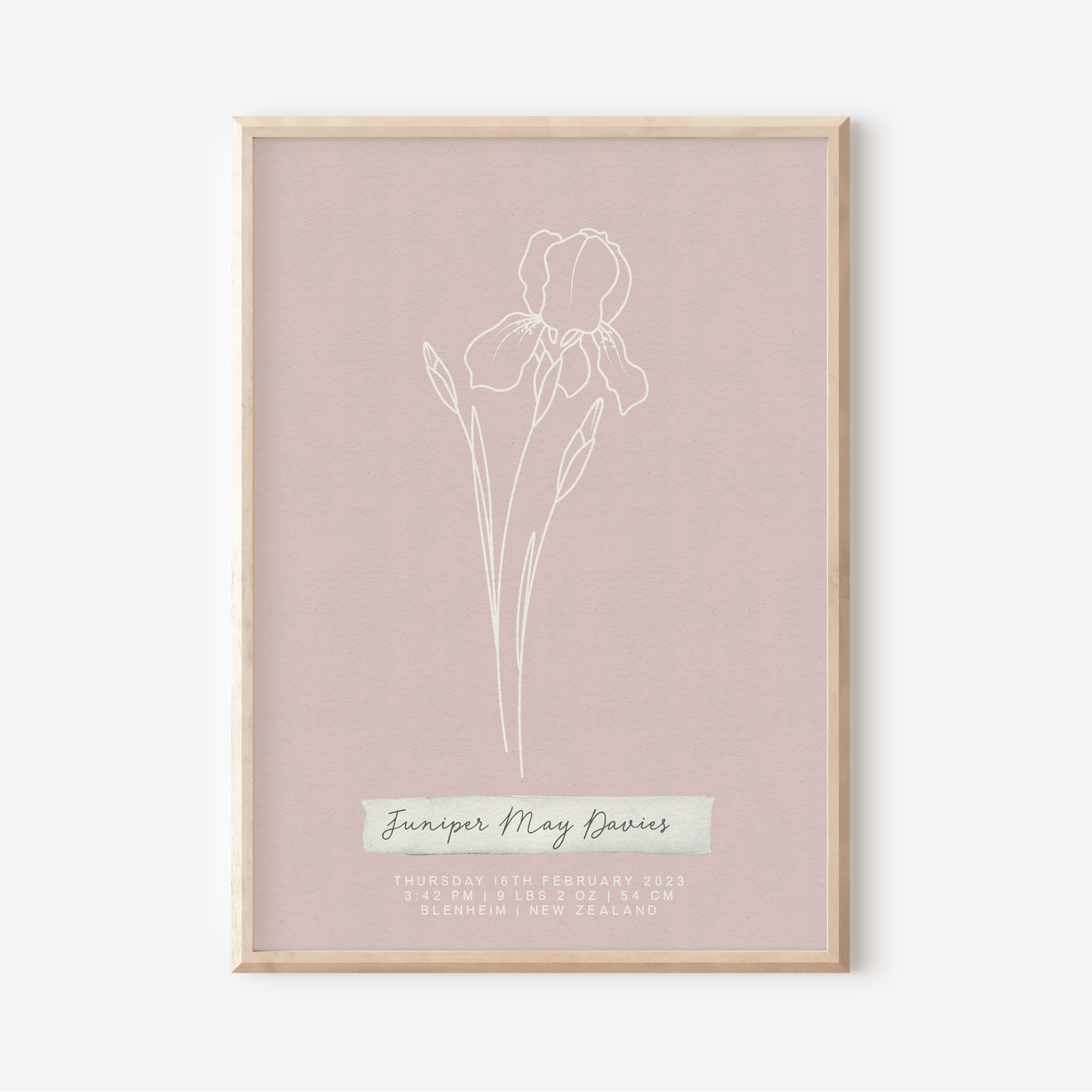 FEBRUARY Iris - Botanical Birth Month Keepsake Print