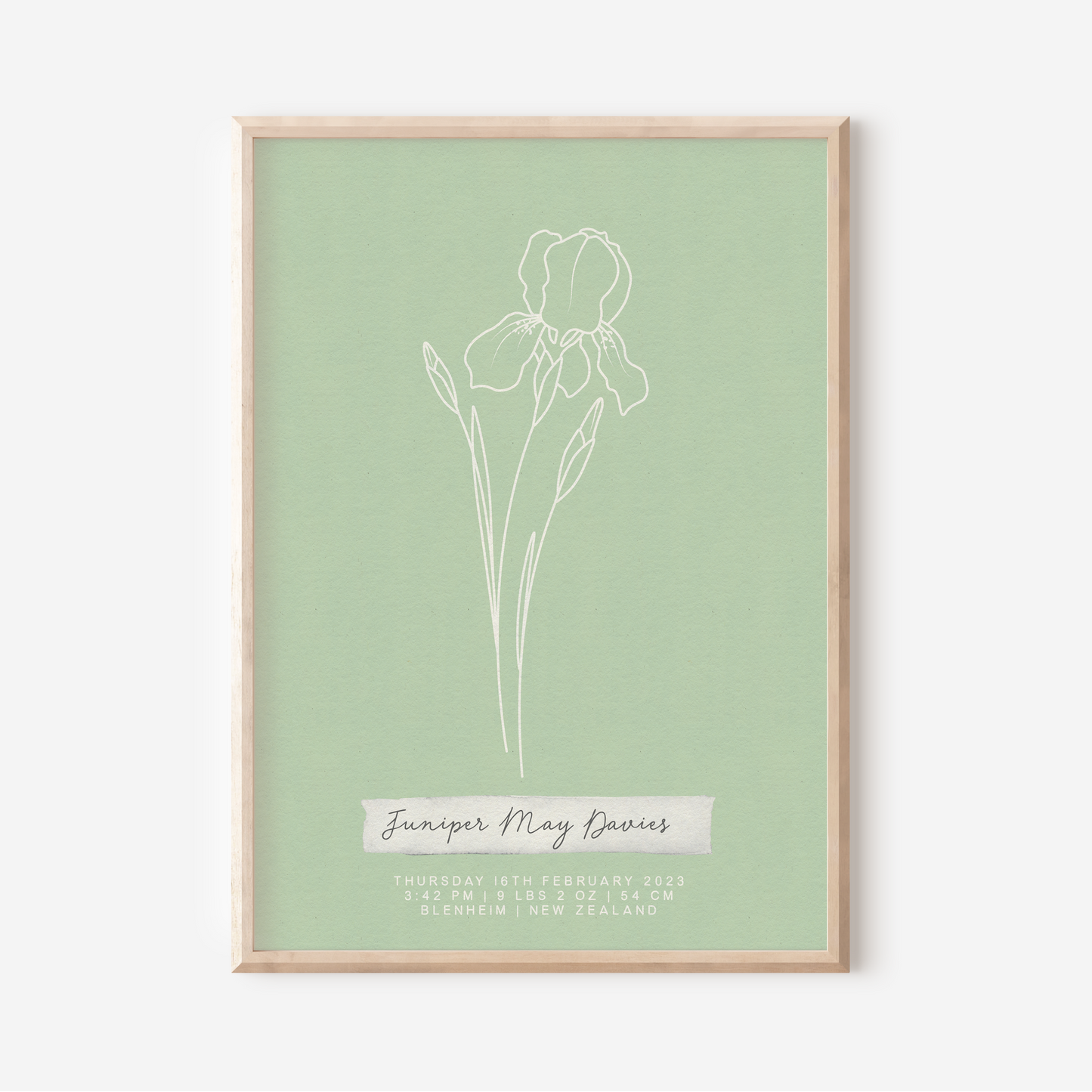 FEBRUARY Iris - Botanical Birth Month Keepsake Print