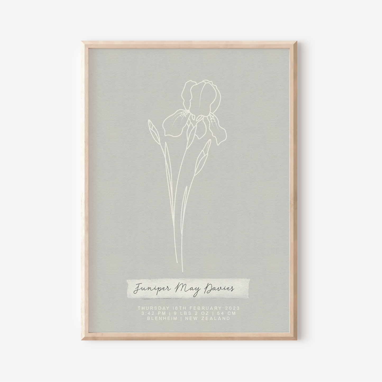 FEBRUARY Iris - Botanical Birth Month Keepsake Print