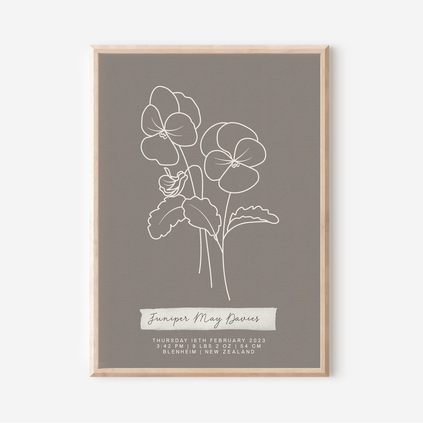 FEBRUARY Violet - Botanical Birth Month Keepsake Print
