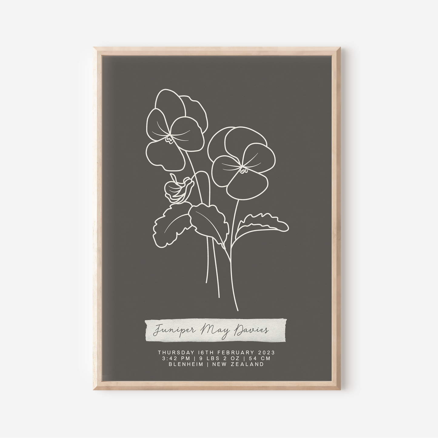 FEBRUARY Violet - Botanical Birth Month Keepsake Print