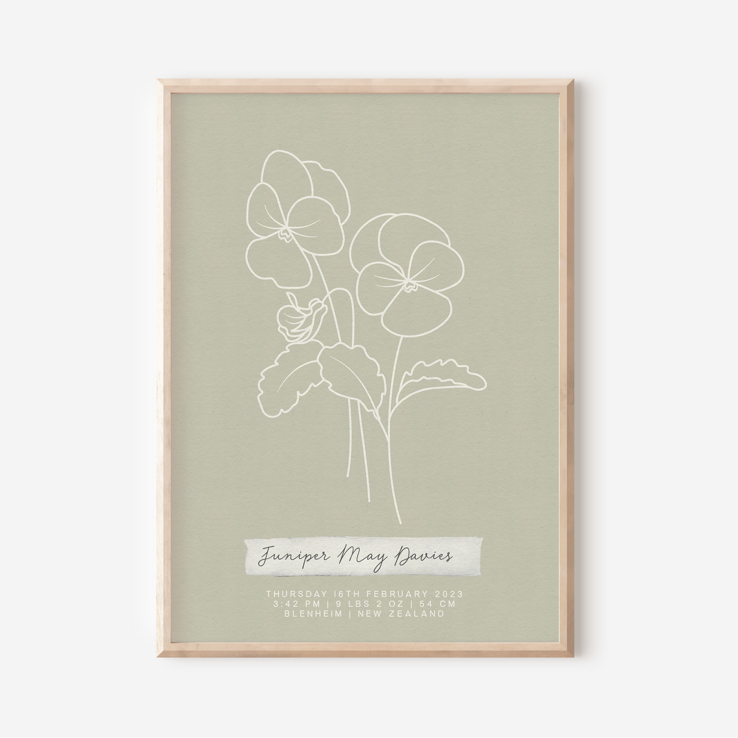 FEBRUARY Violet - Botanical Birth Month Keepsake Print