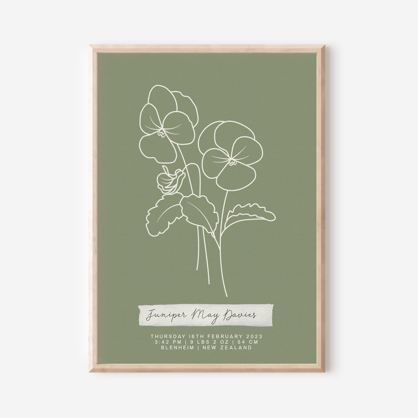 FEBRUARY Violet - Botanical Birth Month Keepsake Print