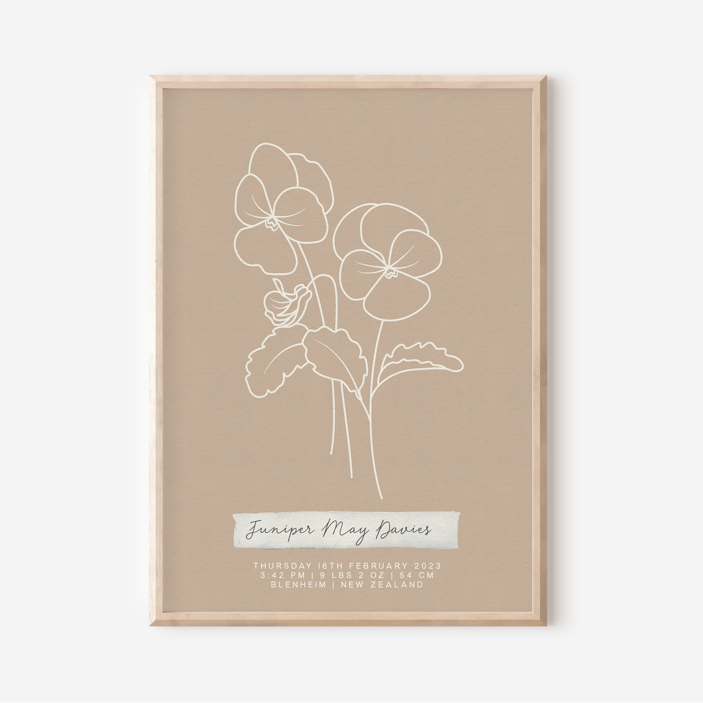 FEBRUARY Violet - Botanical Birth Month Keepsake Print