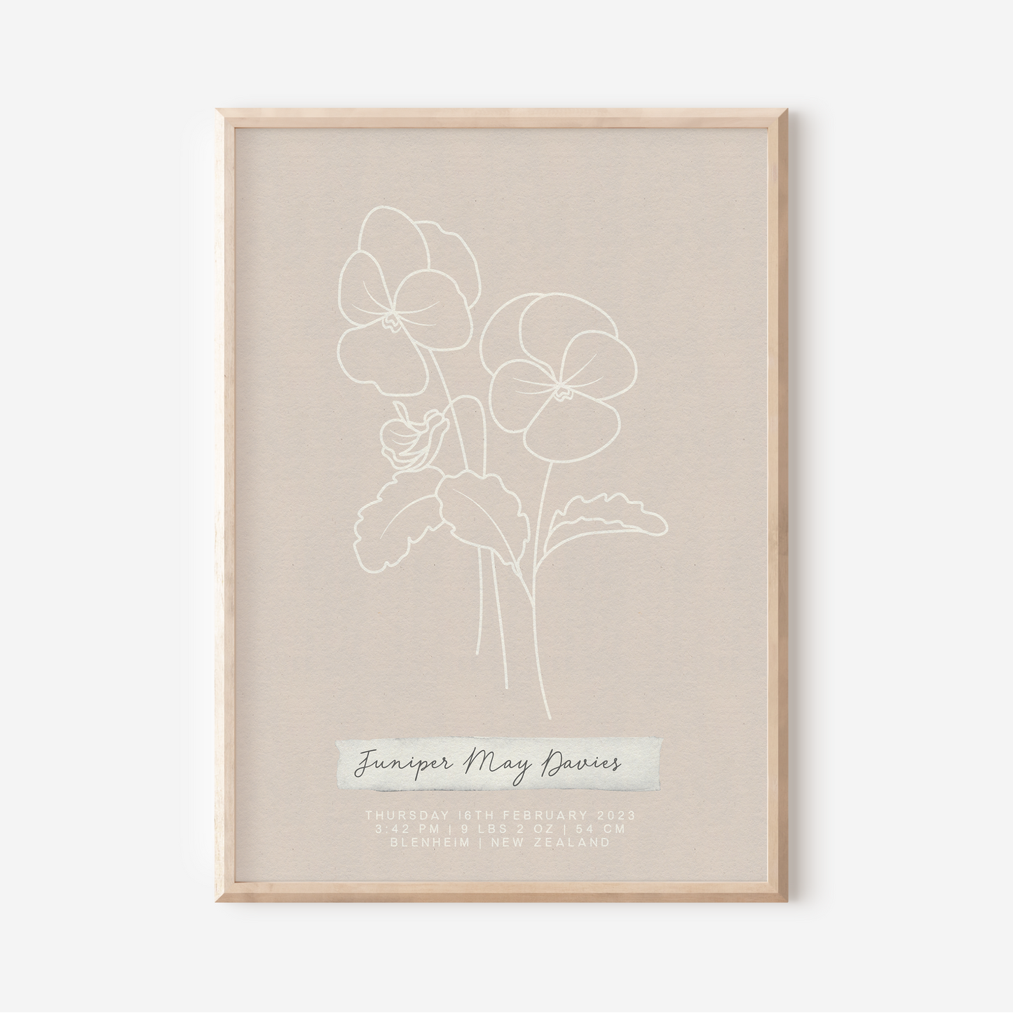 FEBRUARY Violet - Botanical Birth Month Keepsake Print