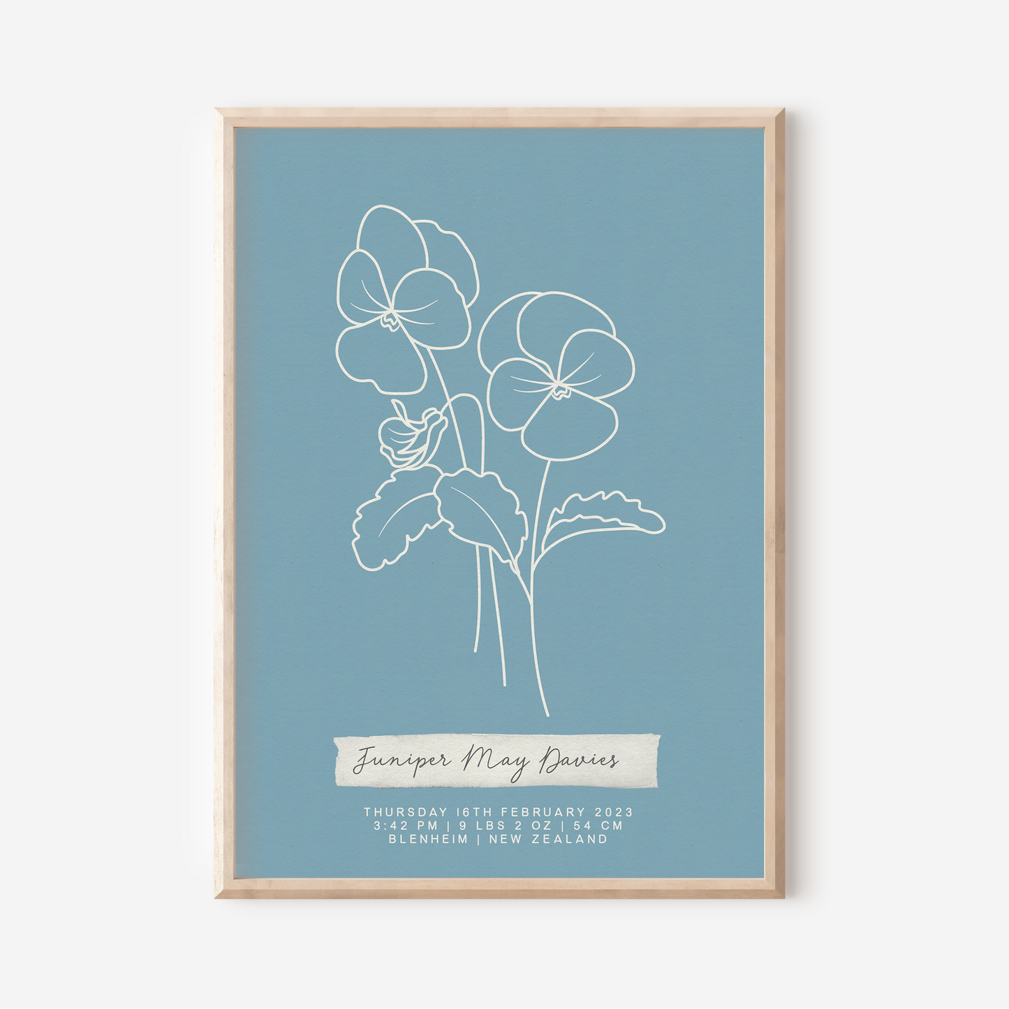 FEBRUARY Violet - Botanical Birth Month Keepsake Print