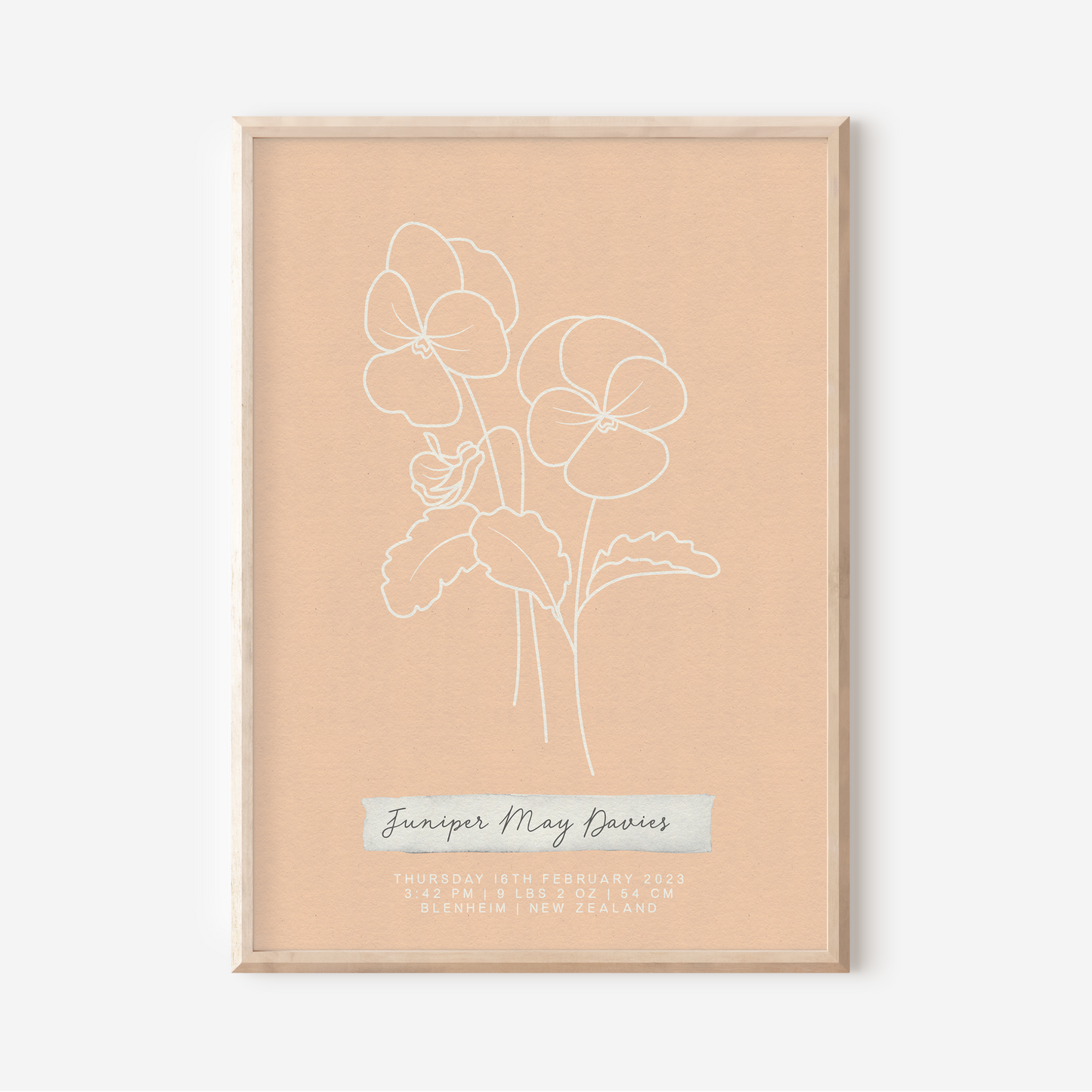 FEBRUARY Violet - Botanical Birth Month Keepsake Print