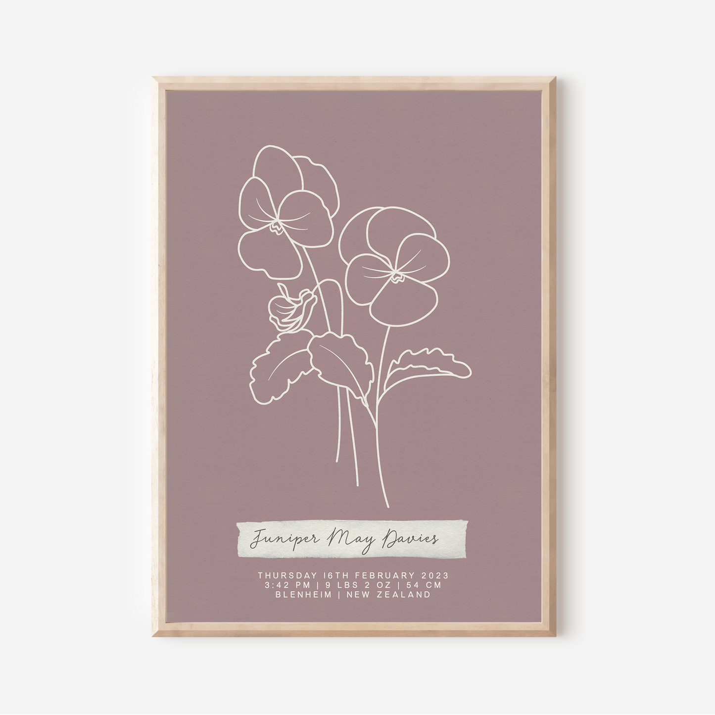 FEBRUARY Violet - Botanical Birth Month Keepsake Print