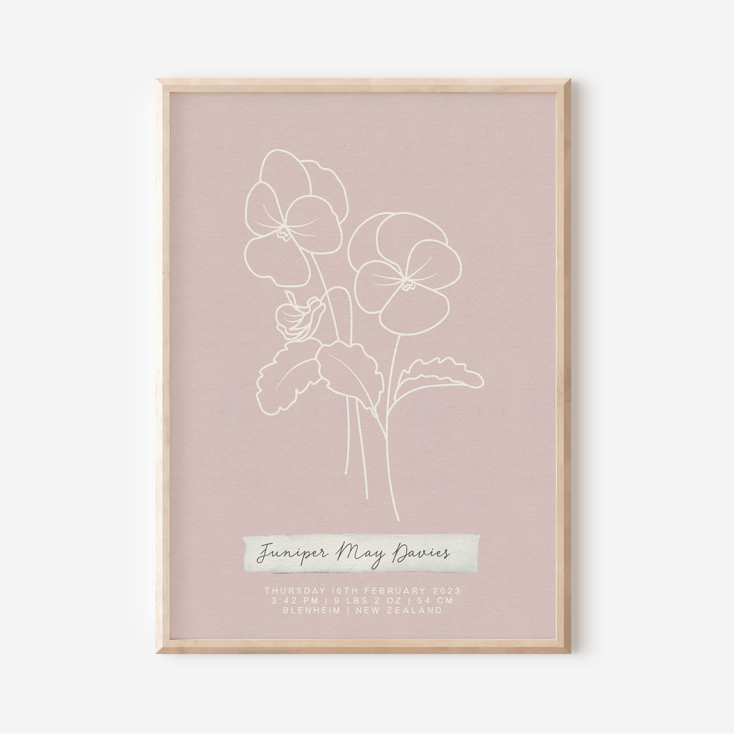 FEBRUARY Violet - Botanical Birth Month Keepsake Print