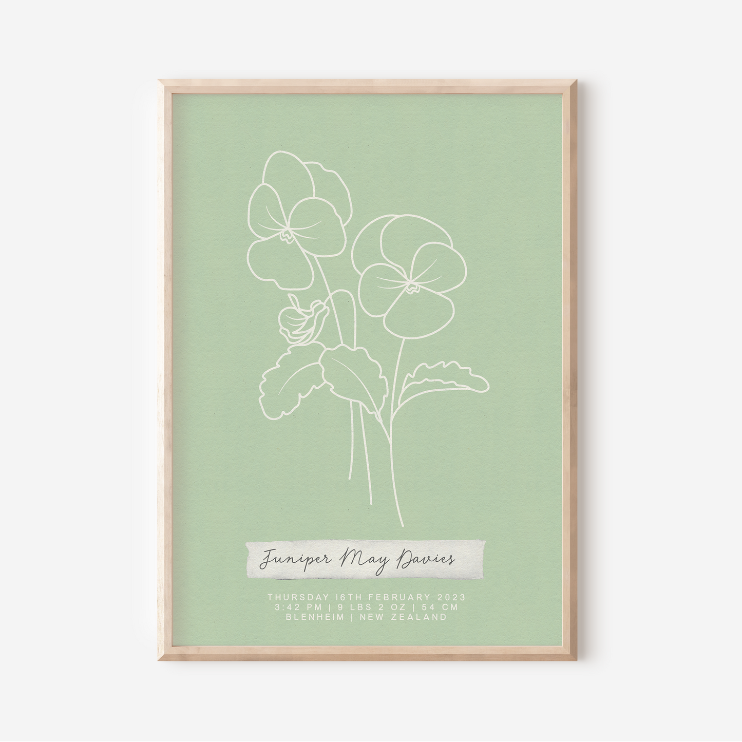 FEBRUARY Violet - Botanical Birth Month Keepsake Print